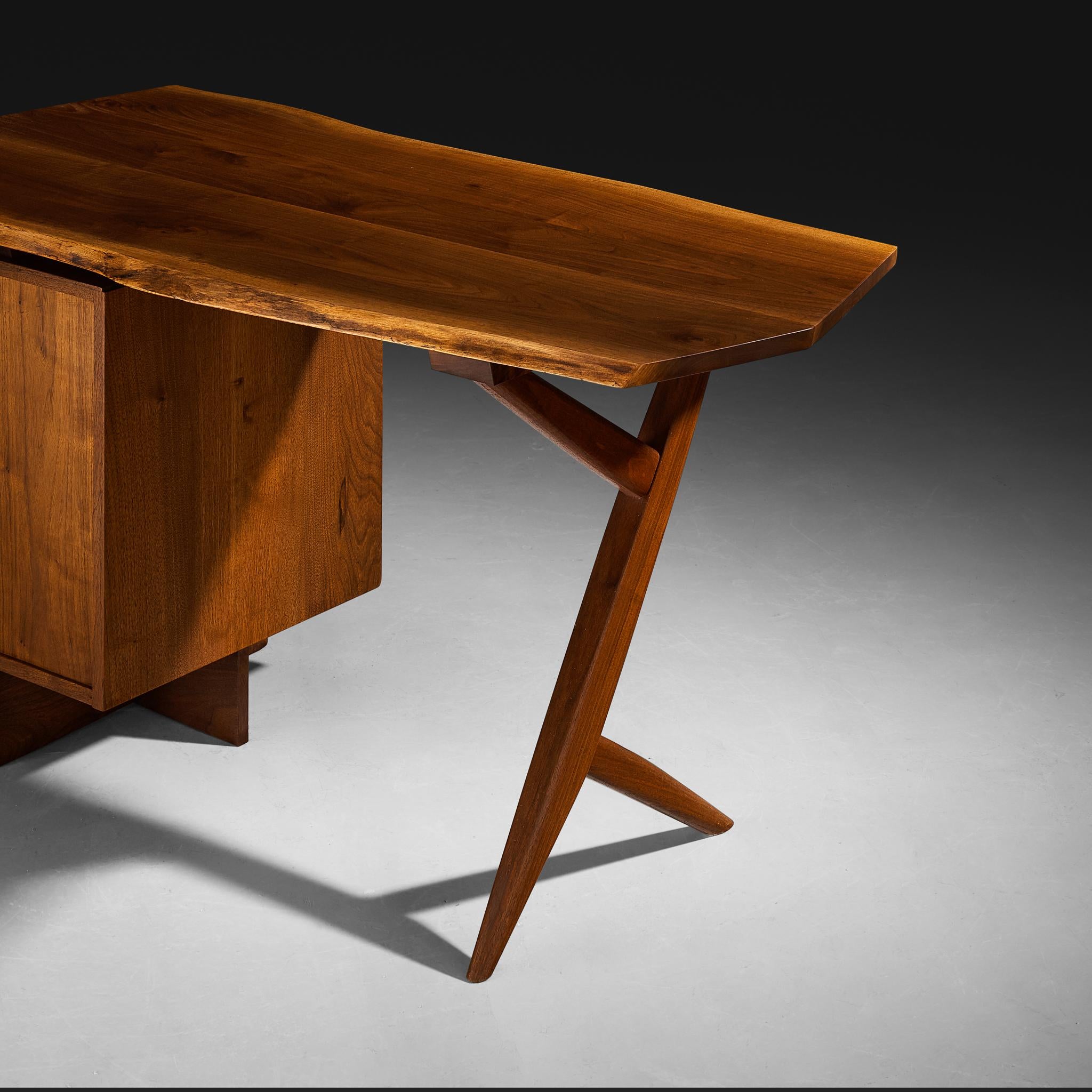 George Nakashima 'Conoid' Writing Desk in American Black Walnut