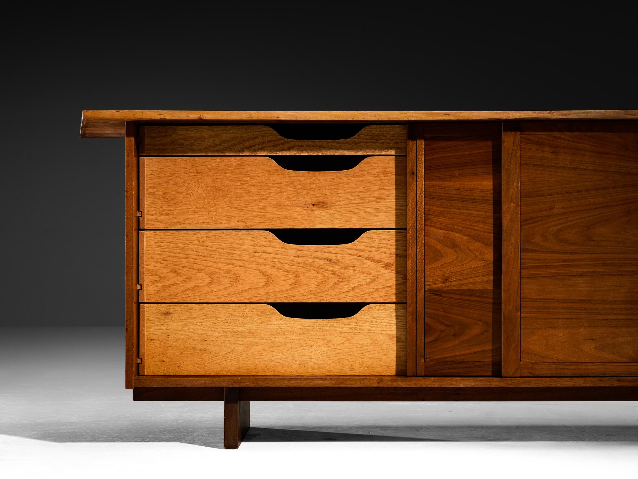 George Nakashima Double Sliding-Door Cabinet in American Black Walnut