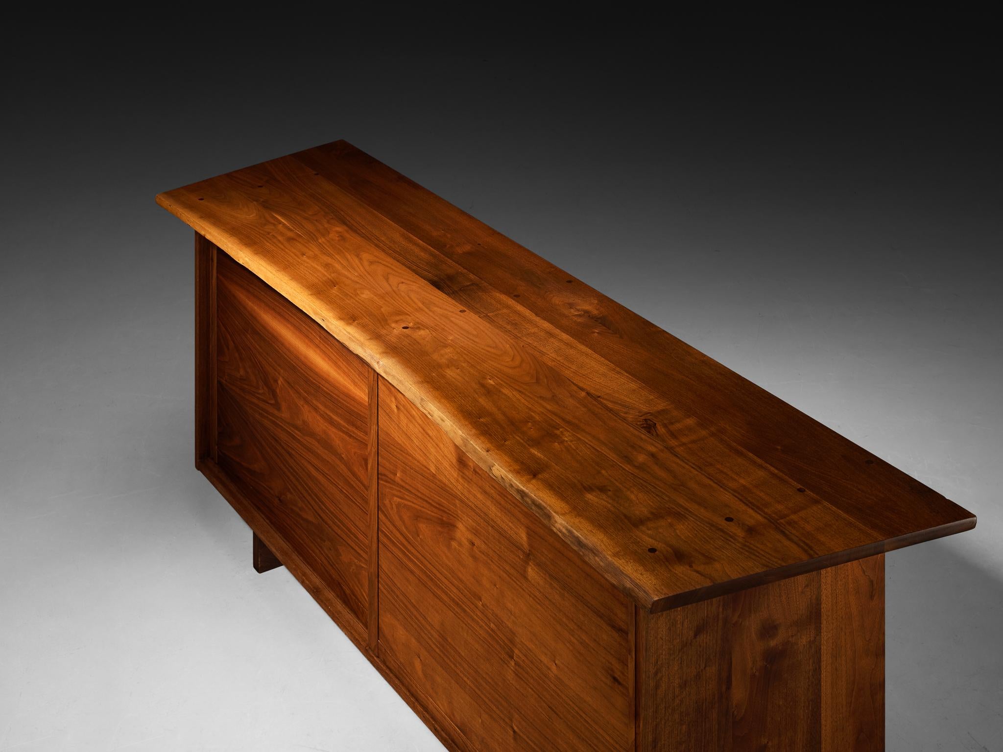 George Nakashima Double Sliding-Door Cabinet in American Black Walnut