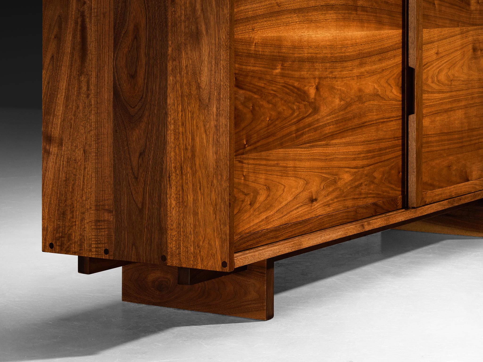 George Nakashima Double Sliding-Door Cabinet in American Black Walnut