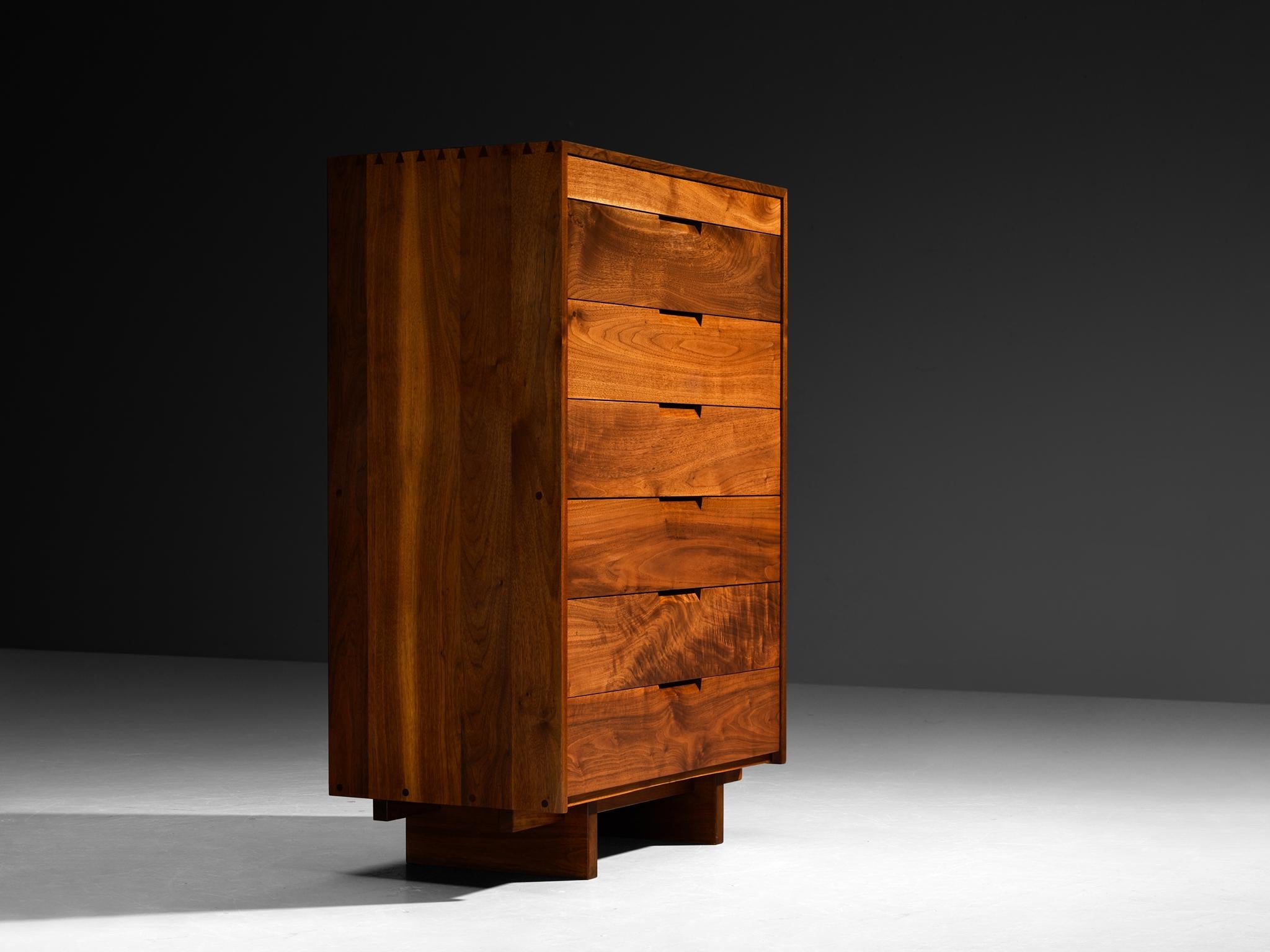 George Nakashima 'Hi Boy' Chest of Drawers in American Black Walnut