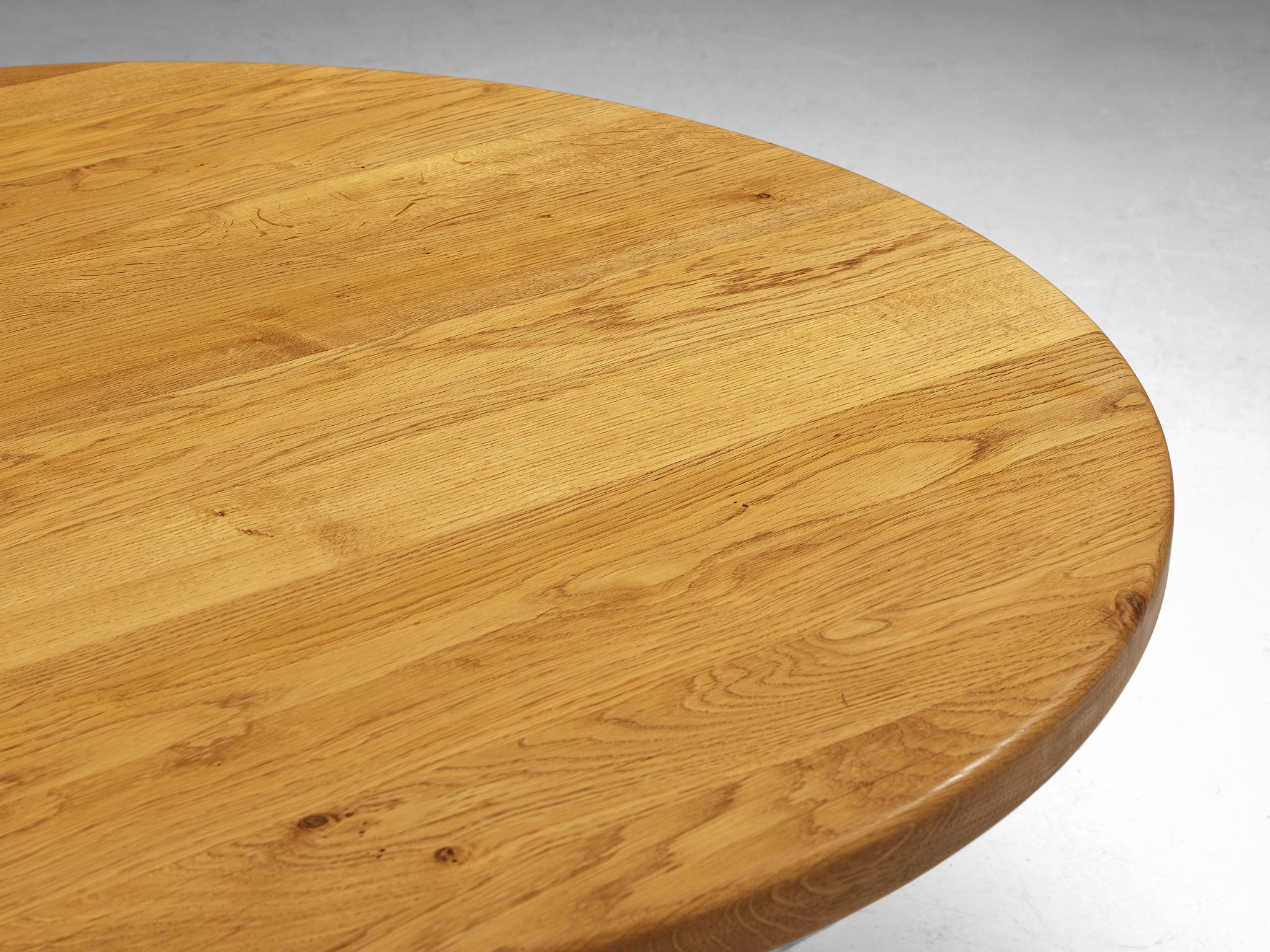 Scandinavian Coffee Table with Trapezium Base in Solid Oak