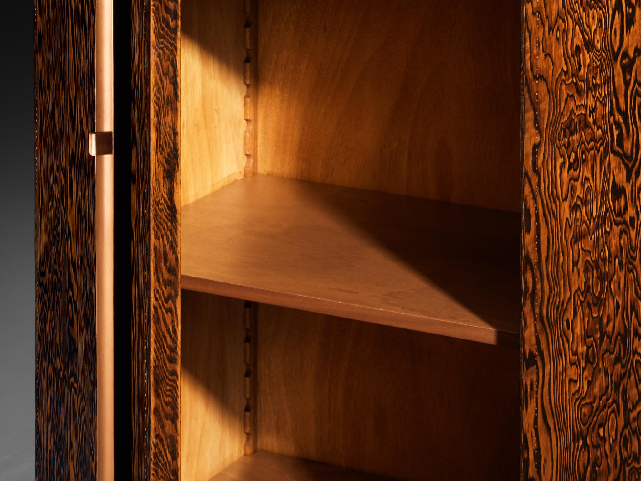 André Sornay Large Cabinet in Oregon Pine and Copper