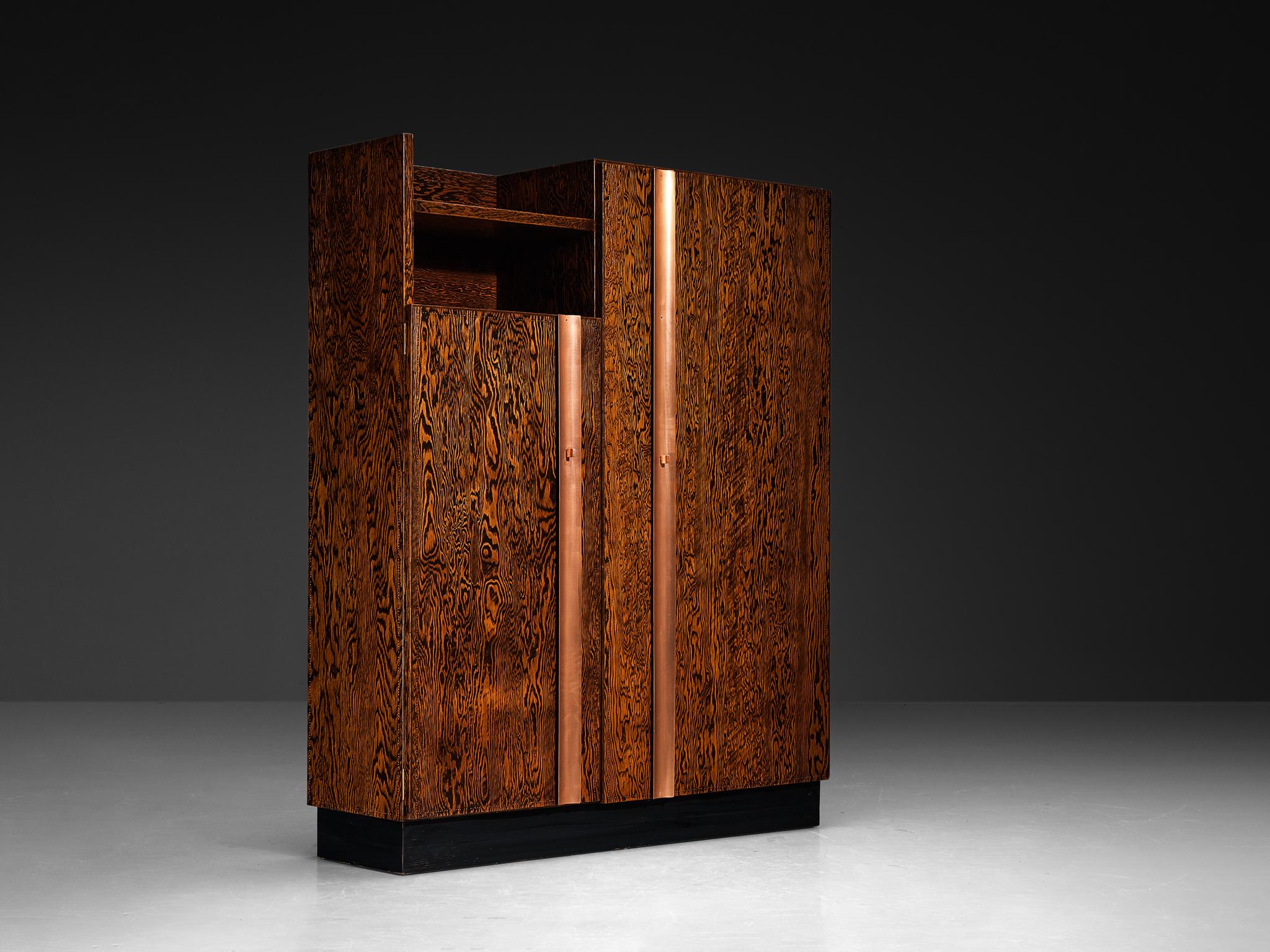 André Sornay Large Cabinet in Oregon Pine and Copper