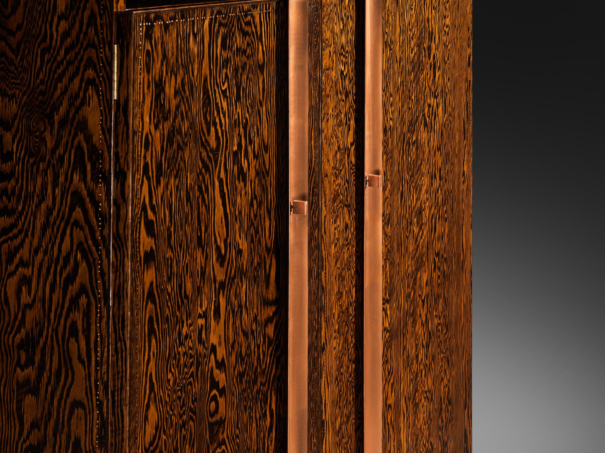 André Sornay Large Cabinet in Oregon Pine and Copper