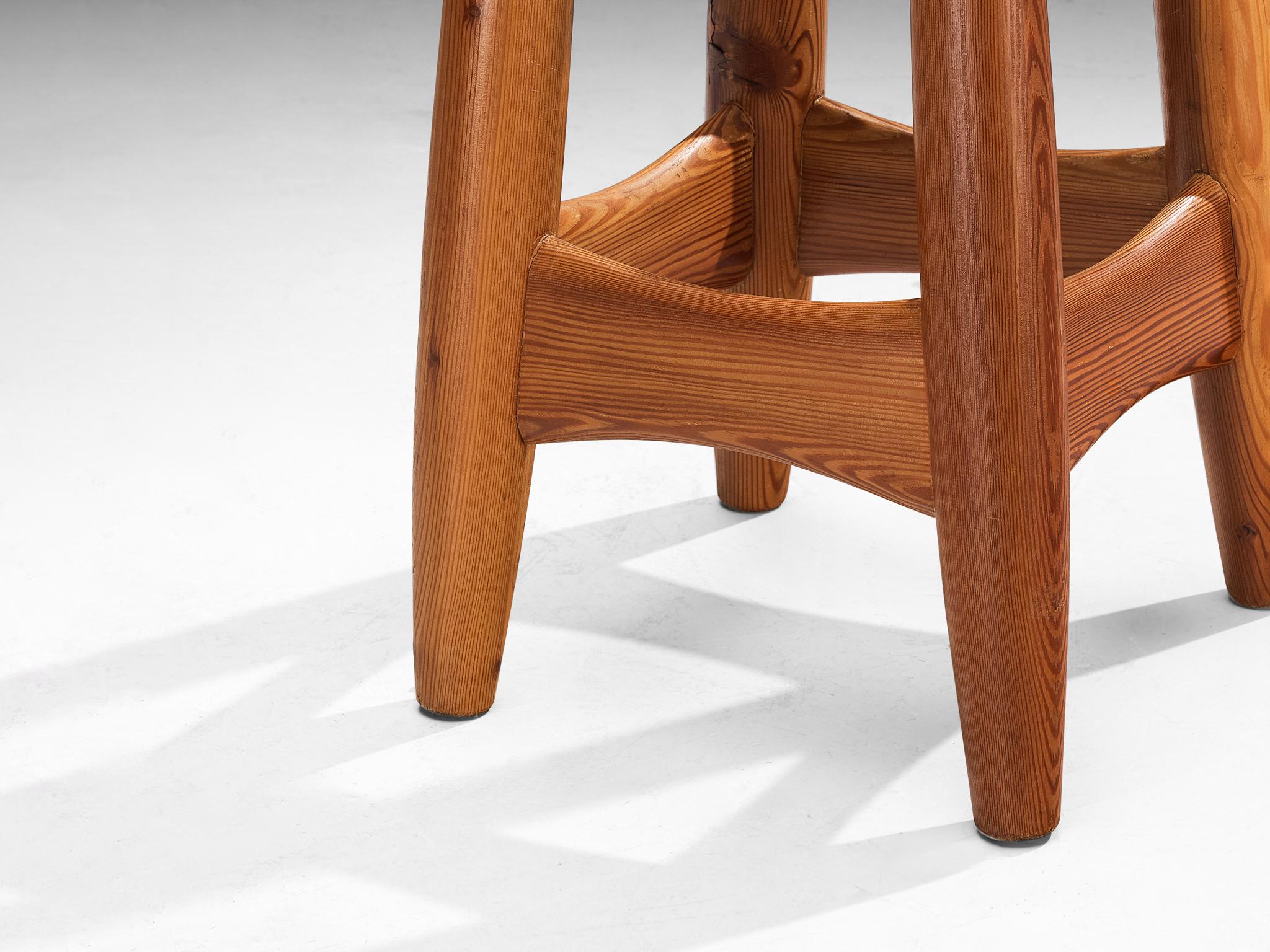 Rare Sergio Rodrigues for ISA Bergamo 'Sheriff' Barstools in Solid Pine