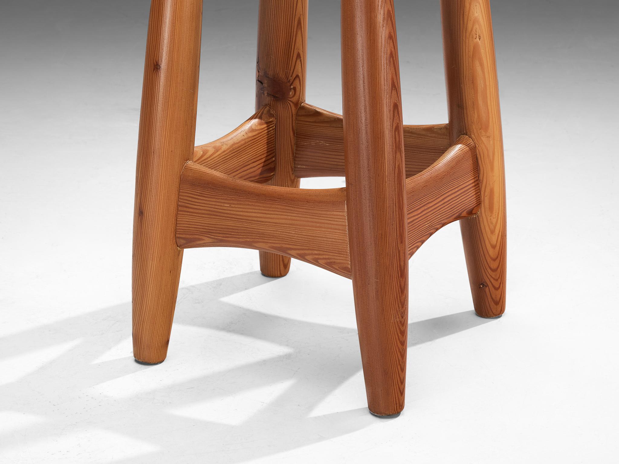 Rare Sergio Rodrigues for ISA Bergamo 'Sheriff' Barstools in Solid Pine