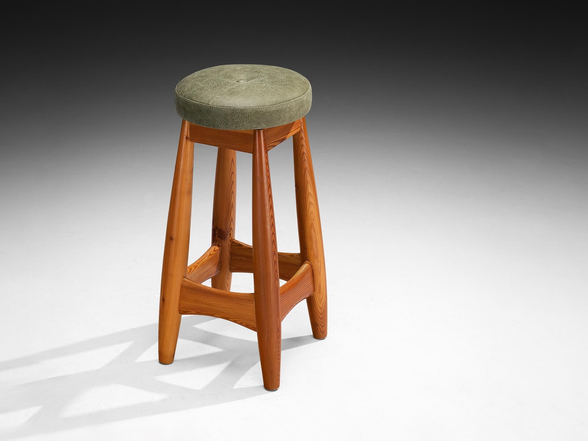 Rare Sergio Rodrigues for ISA Bergamo 'Sheriff' Barstools in Solid Pine