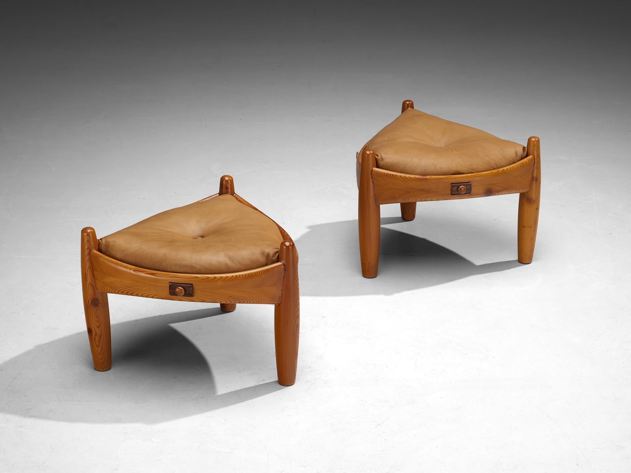 Rare Sergio Rodrigues for ISA Bergamo 'Sheriff' Stools in Solid Pine