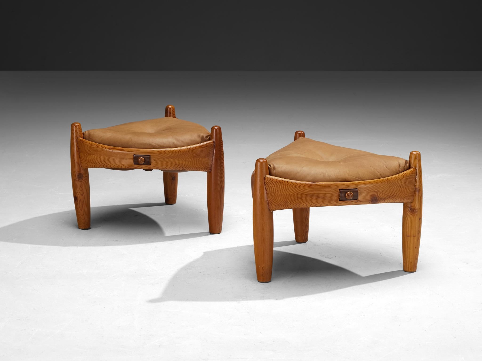 Rare Sergio Rodrigues for ISA Bergamo 'Sheriff' Stools in Solid Pine