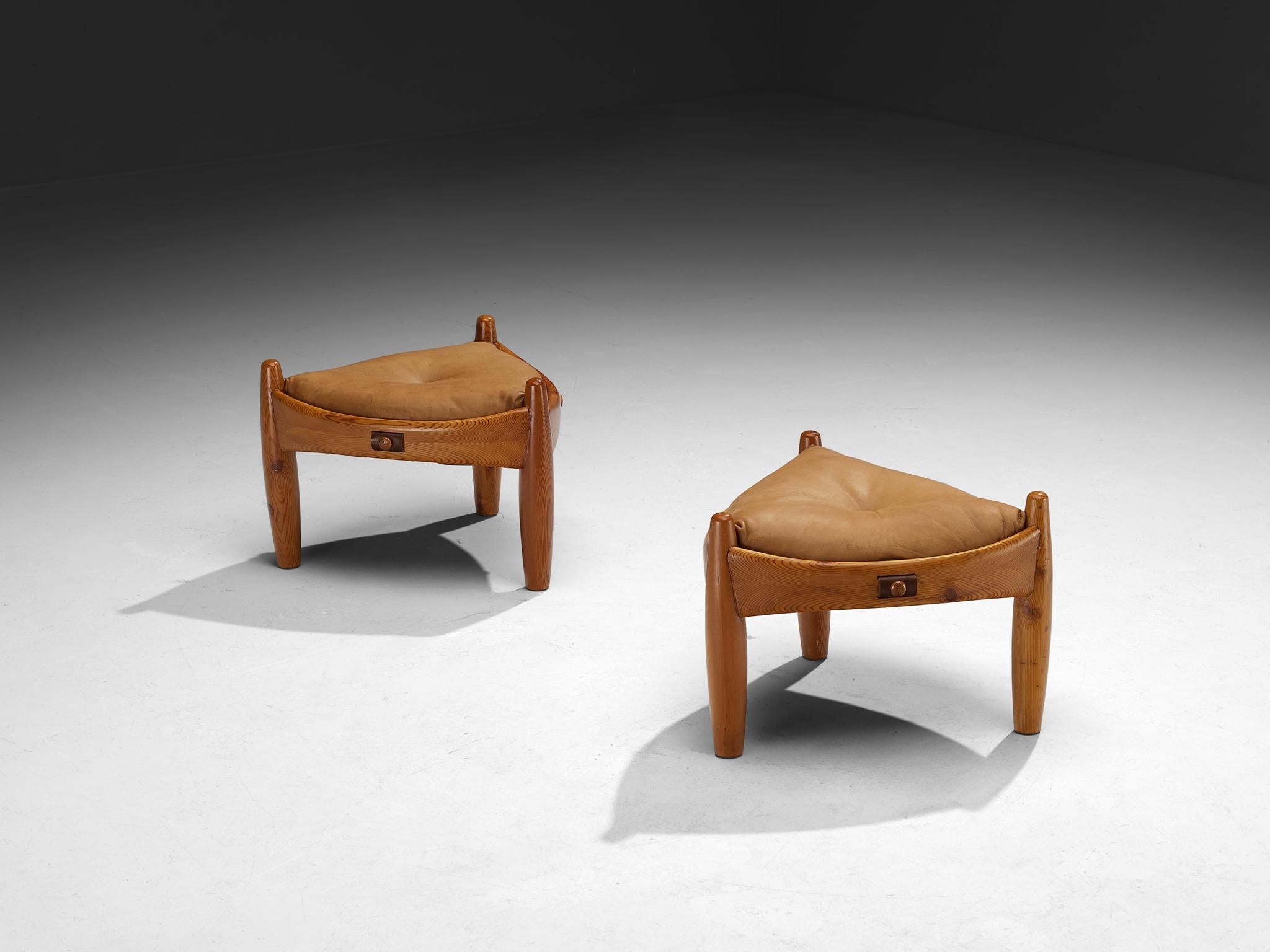 Rare Sergio Rodrigues for ISA Bergamo 'Sheriff' Stools in Solid Pine