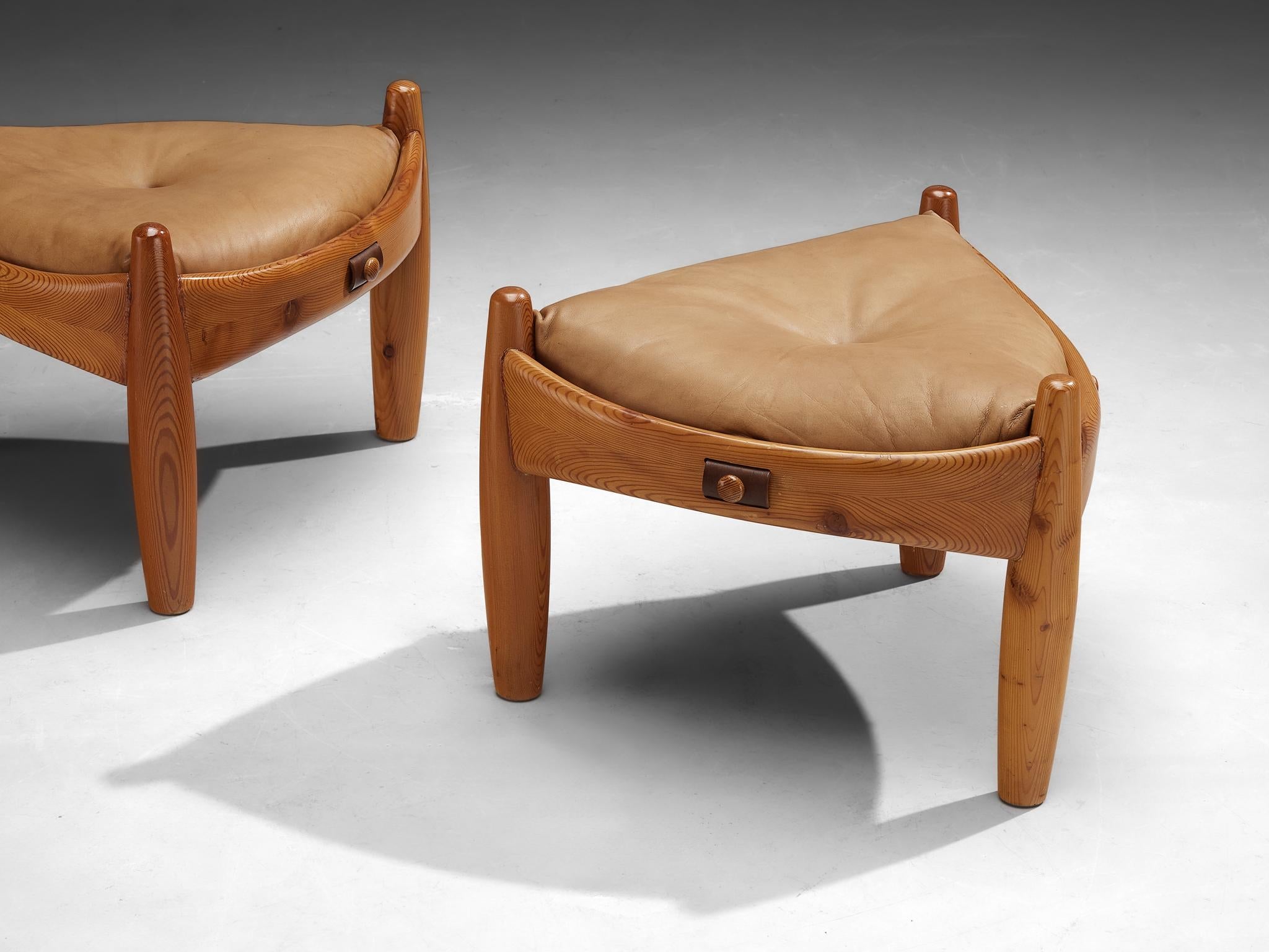 Rare Sergio Rodrigues for ISA Bergamo 'Sheriff' Stools in Solid Pine