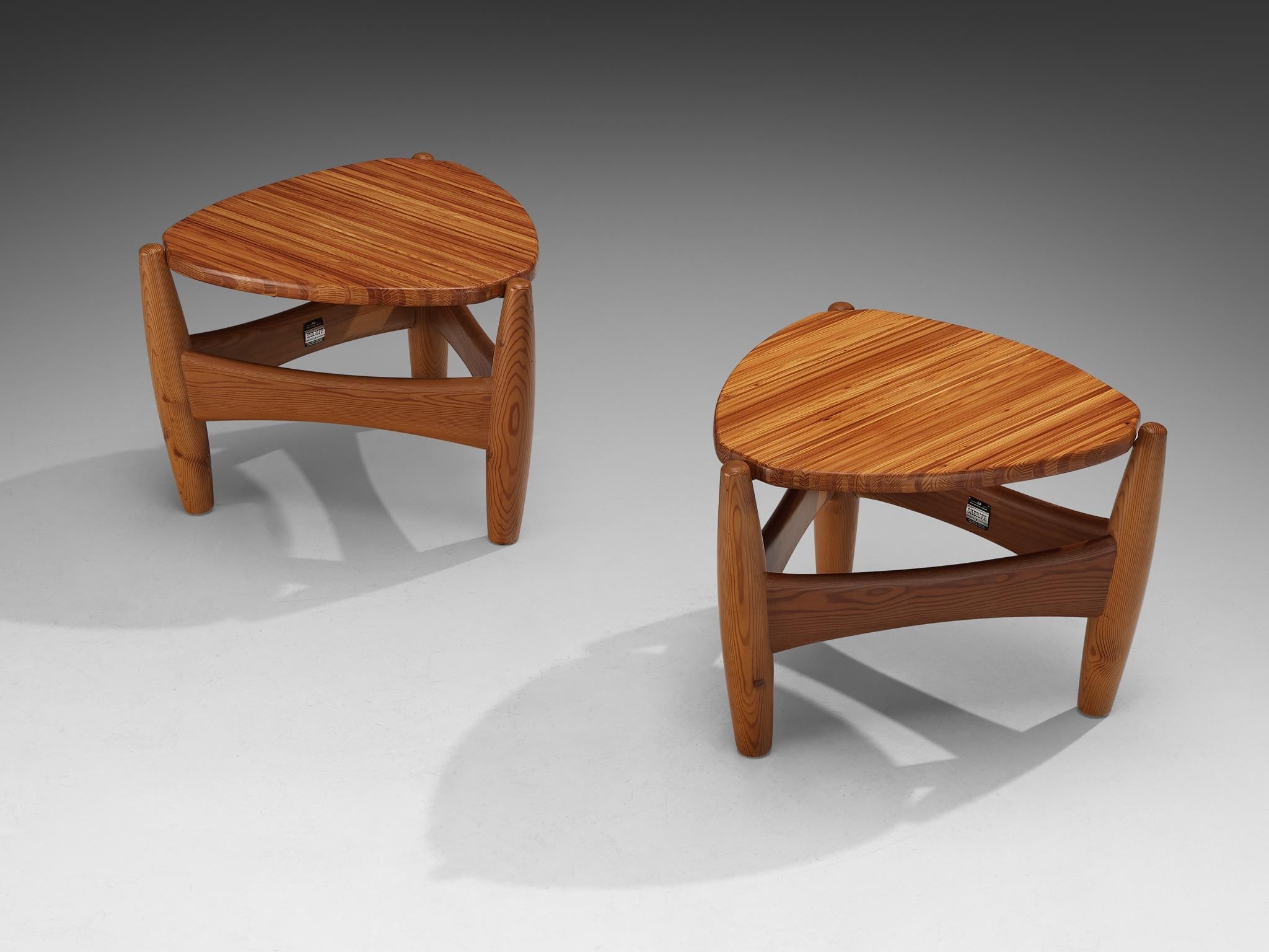 Rare Sergio Rodrigues for ISA Bergamo 'Sheriff' Side Tables in Solid Pine