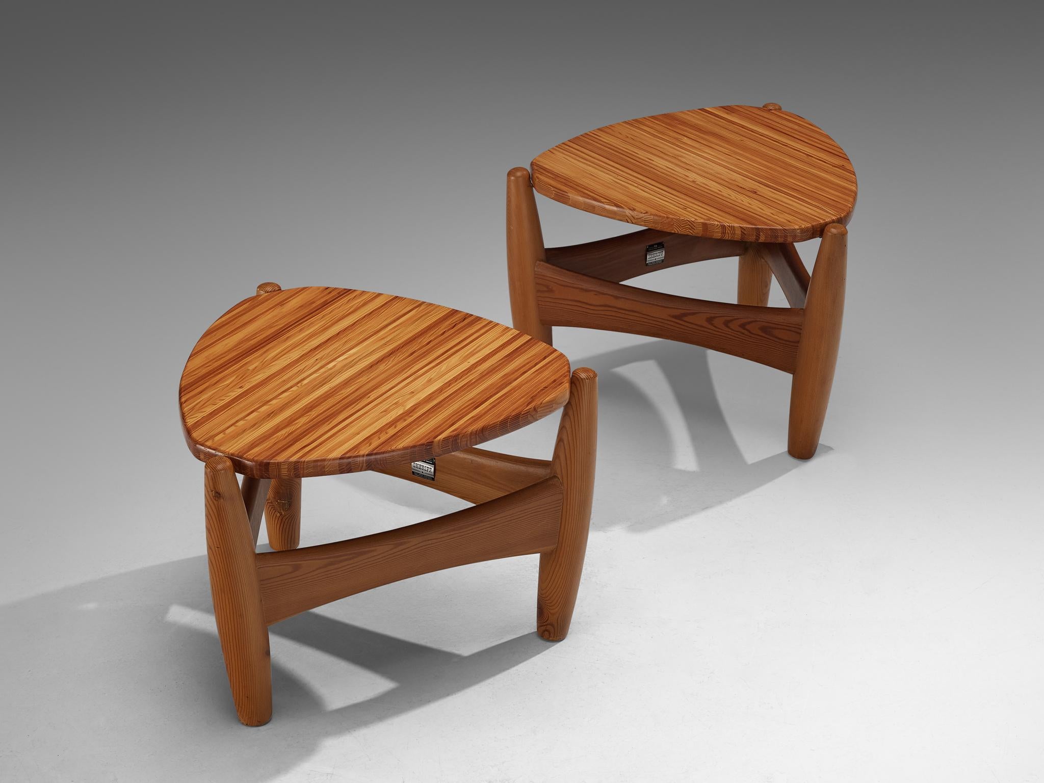 Rare Sergio Rodrigues for ISA Bergamo 'Sheriff' Side Tables in Solid Pine