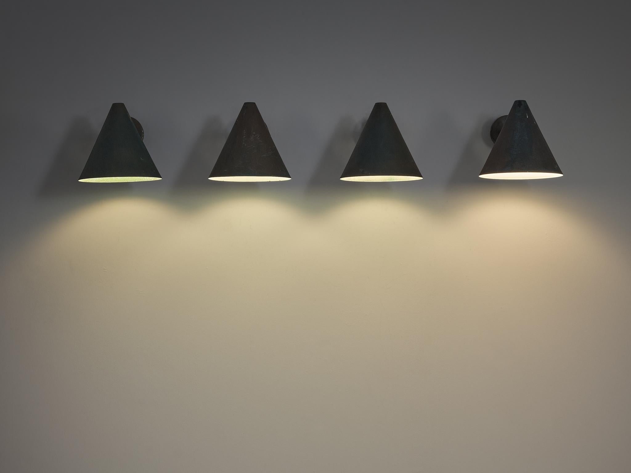 Hans-Agne Jakobsson 'Tratten' Wall Lights in Patinated Copper