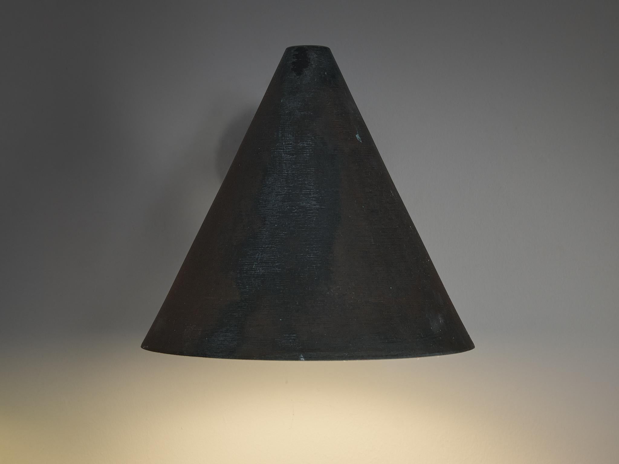 Hans-Agne Jakobsson 'Tratten' Wall Lights in Patinated Copper