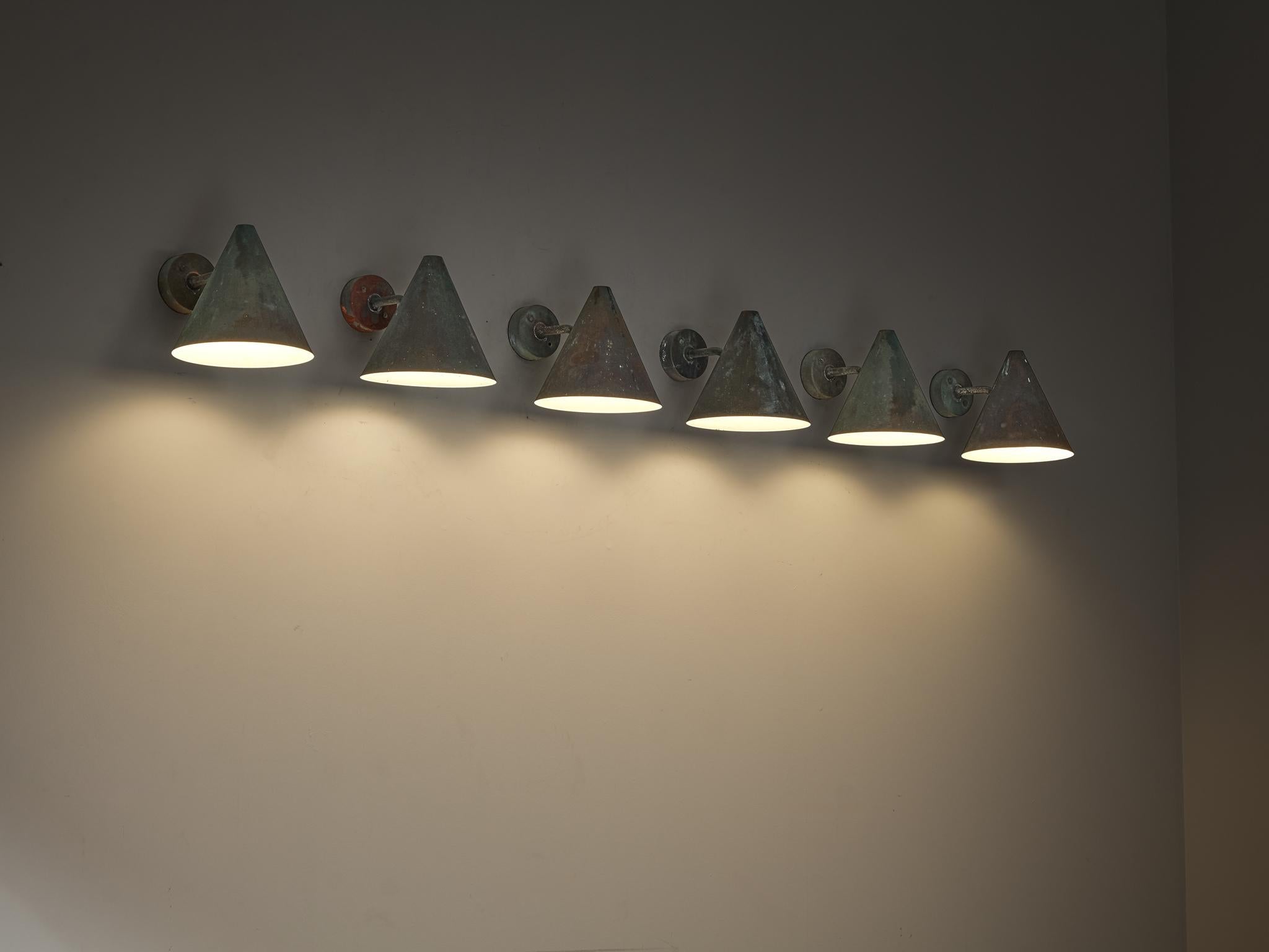 Hans-Agne Jakobsson 'Tratten' Wall Lights in Patinated Copper