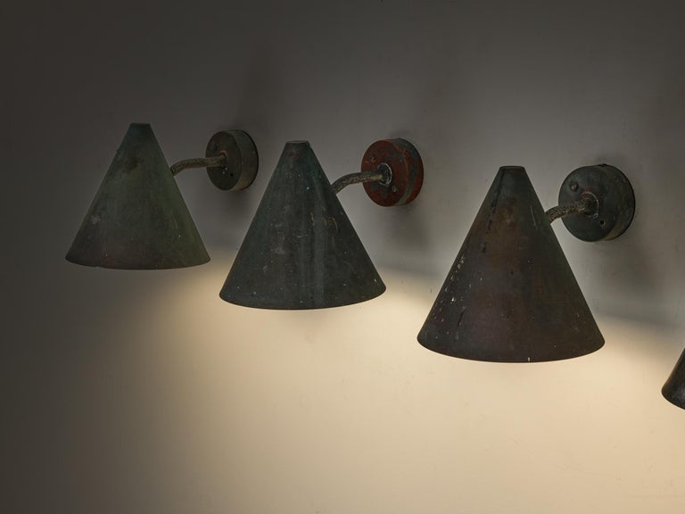 Hans-Agne Jakobsson 'Tratten' Wall Lights in Patinated Copper