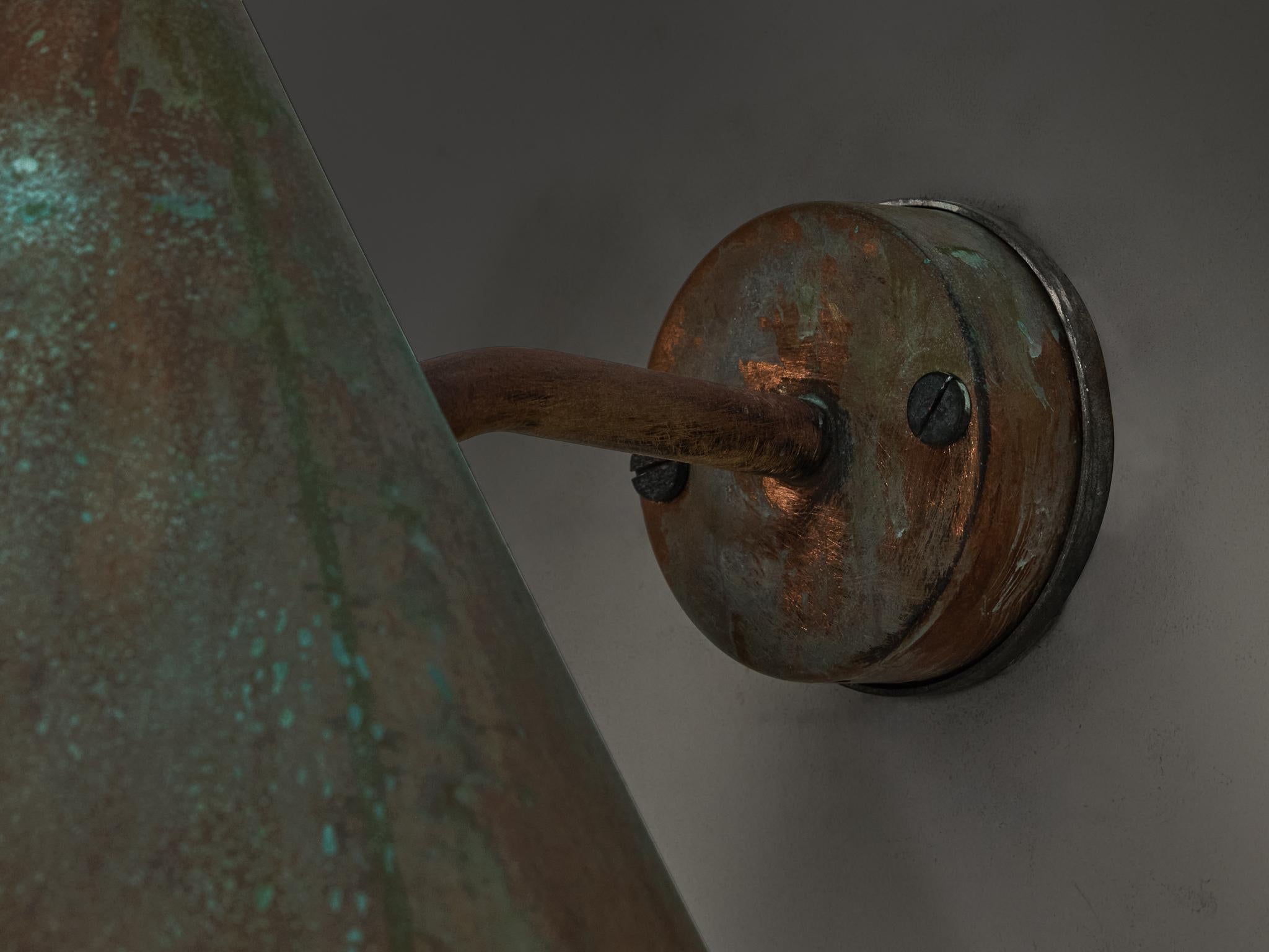 Hans-Agne Jakobsson 'Tratten' Wall Light in Patinated Copper