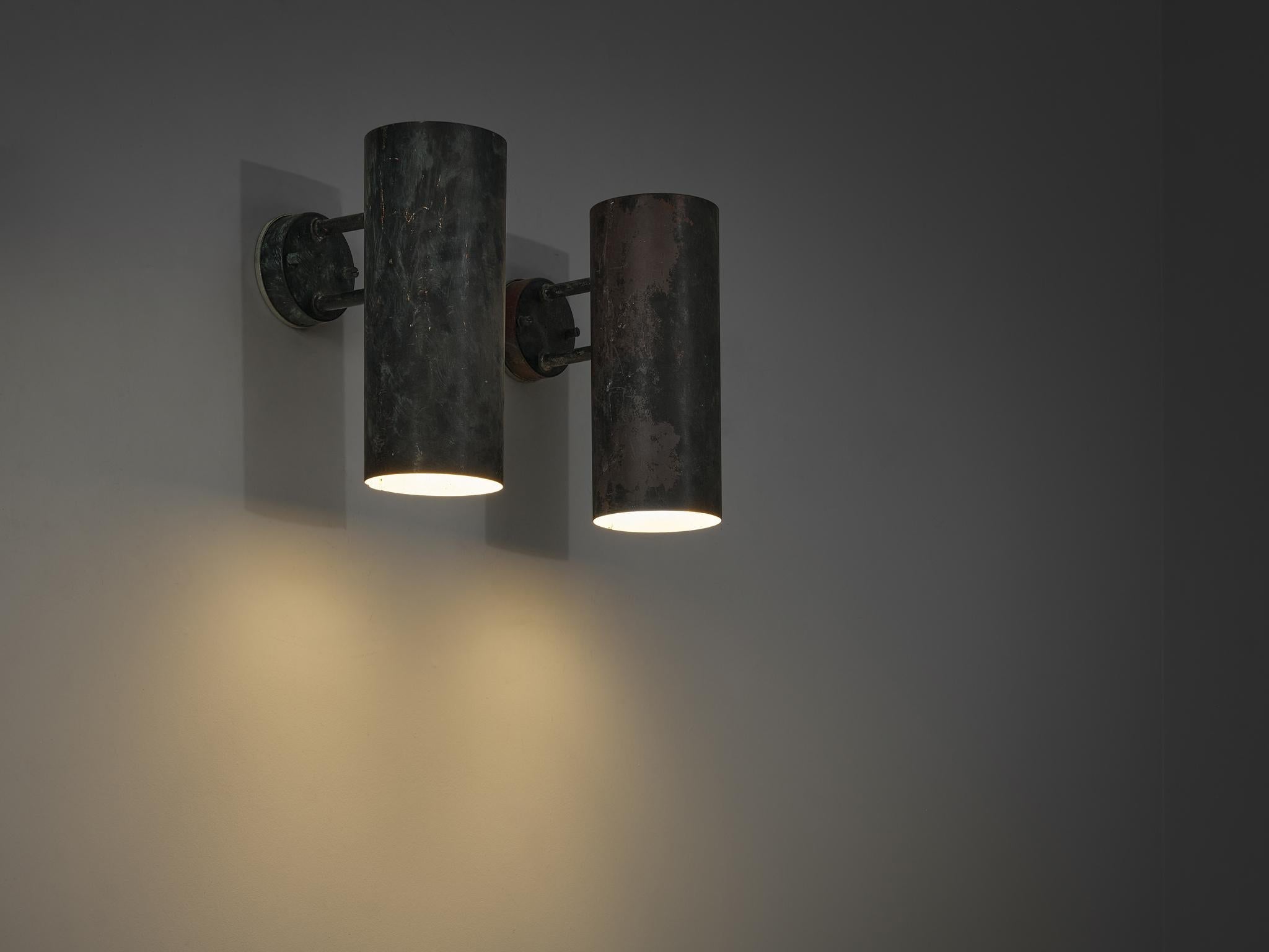 Hans-Agne Jakobsson ‘Rulle’ Wall Lights in Patinated Copper