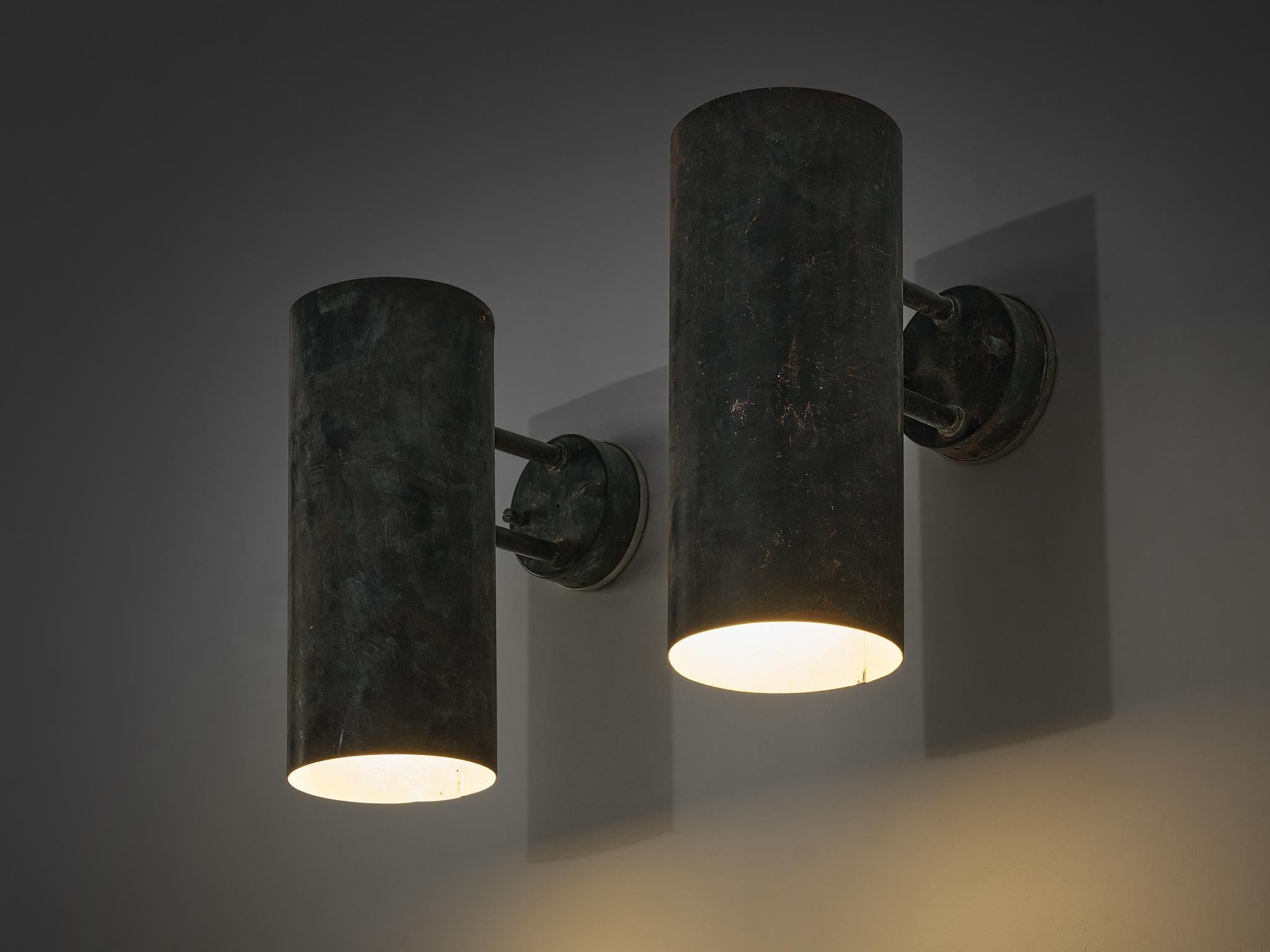 Hans-Agne Jakobsson ‘Rulle’ Wall Lights in Patinated Copper