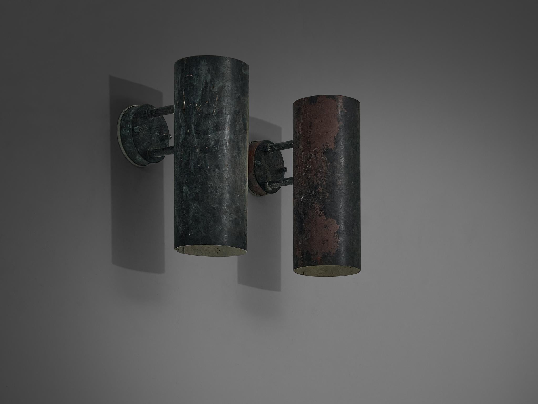 Hans-Agne Jakobsson ‘Rulle’ Wall Lights in Patinated Copper