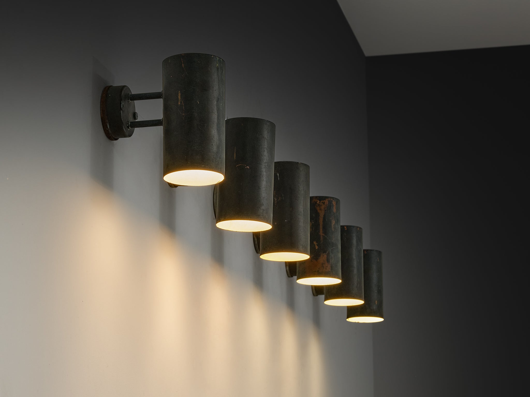 Hans-Agne Jakobsson ‘Rulle’ Wall Lights in Patinated Copper