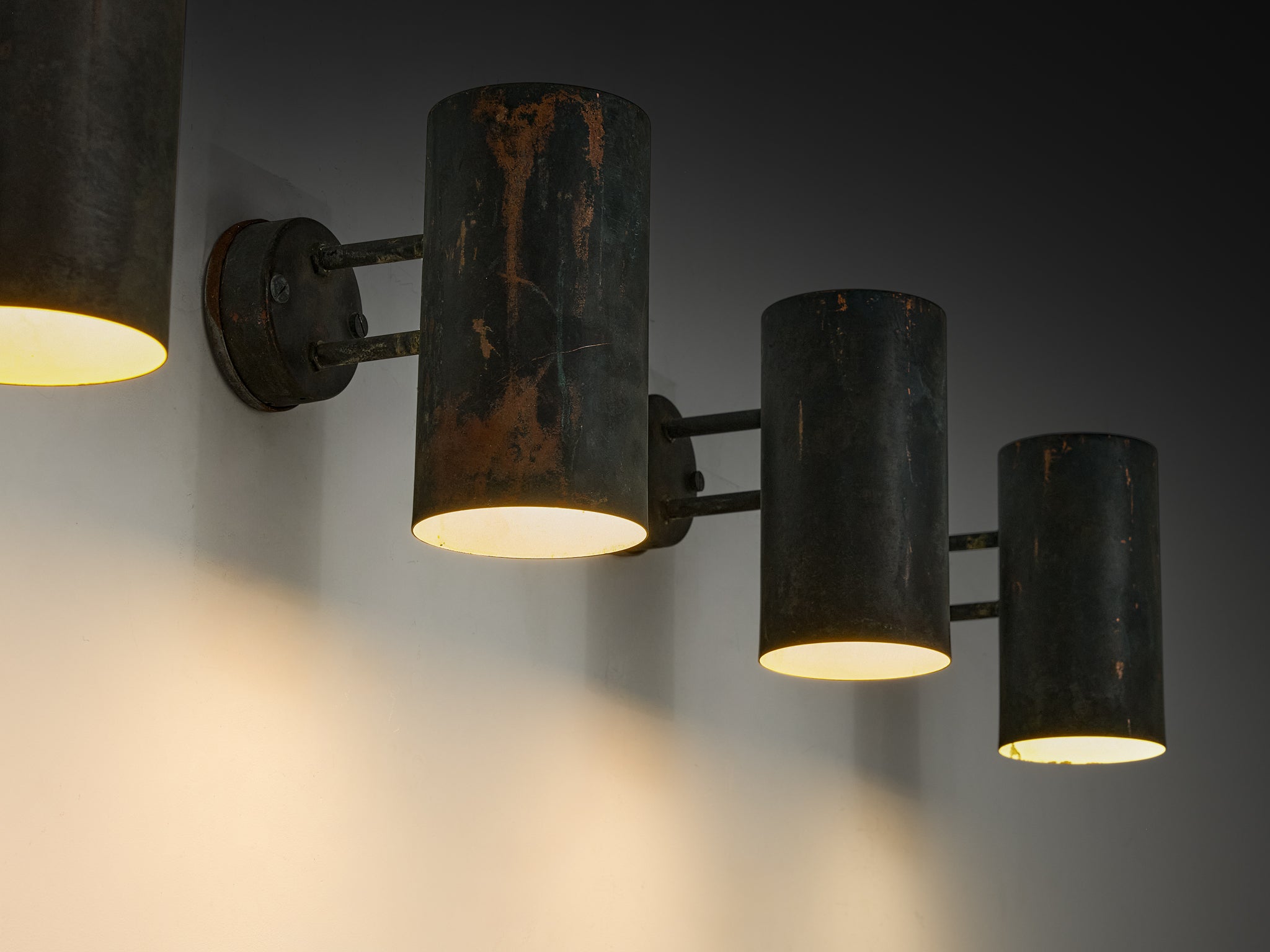 Hans-Agne Jakobsson ‘Rulle’ Wall Lights in Patinated Copper