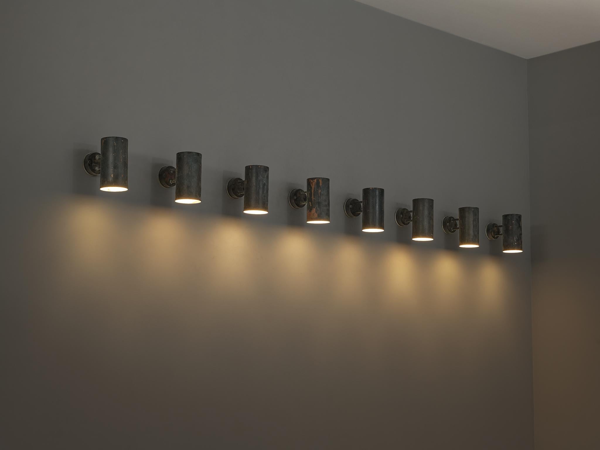 Hans-Agne Jakobsson ‘Rulle’ Wall Lights in Patinated Copper