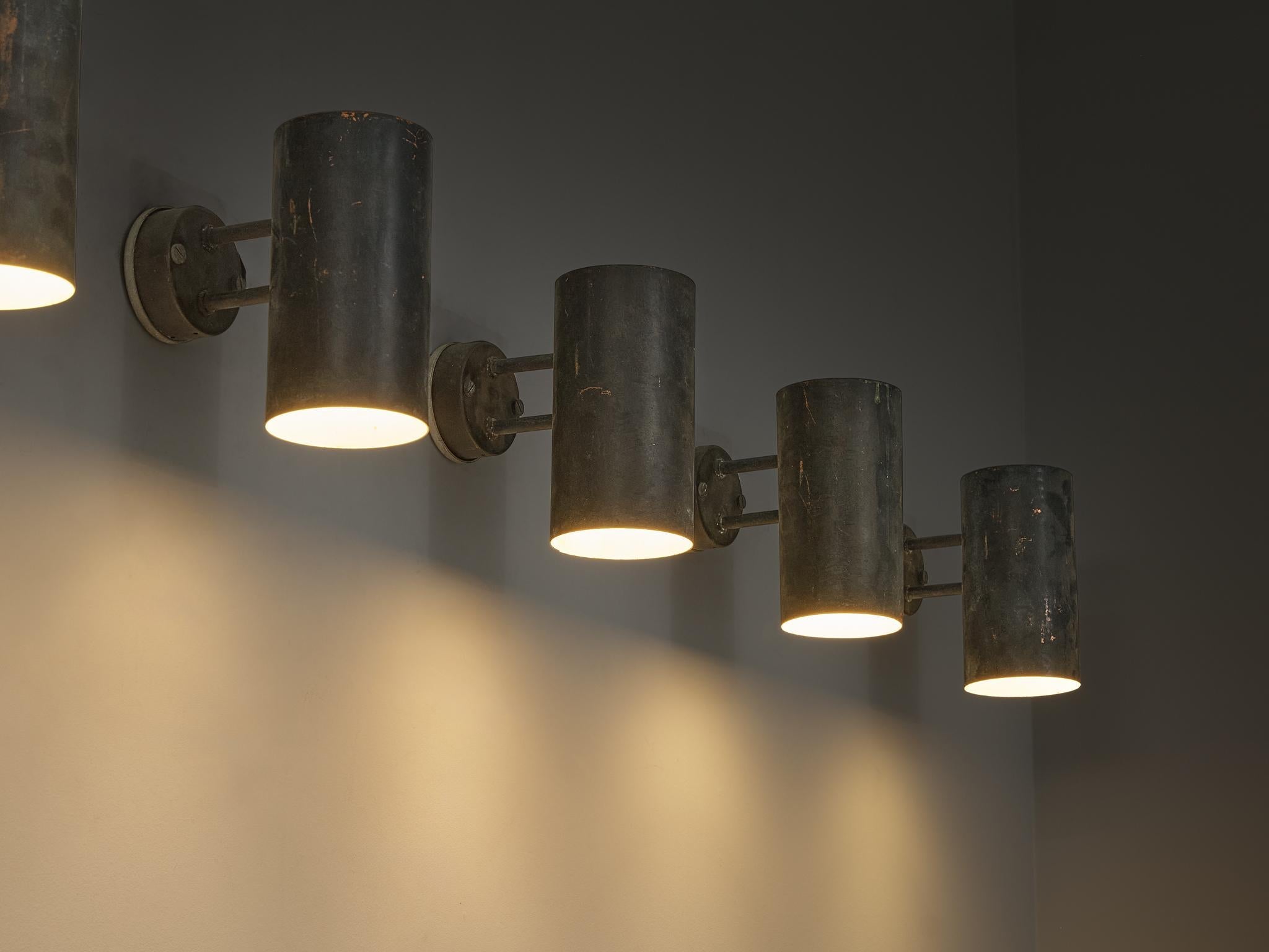 Hans-Agne Jakobsson ‘Rulle’ Wall Lights in Patinated Copper