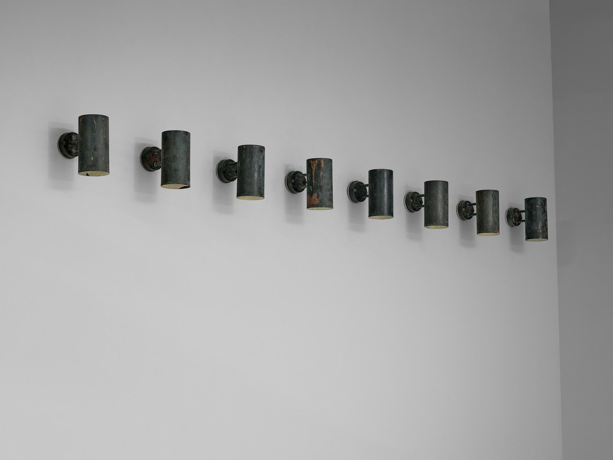 Hans-Agne Jakobsson ‘Rulle’ Wall Lights in Patinated Copper