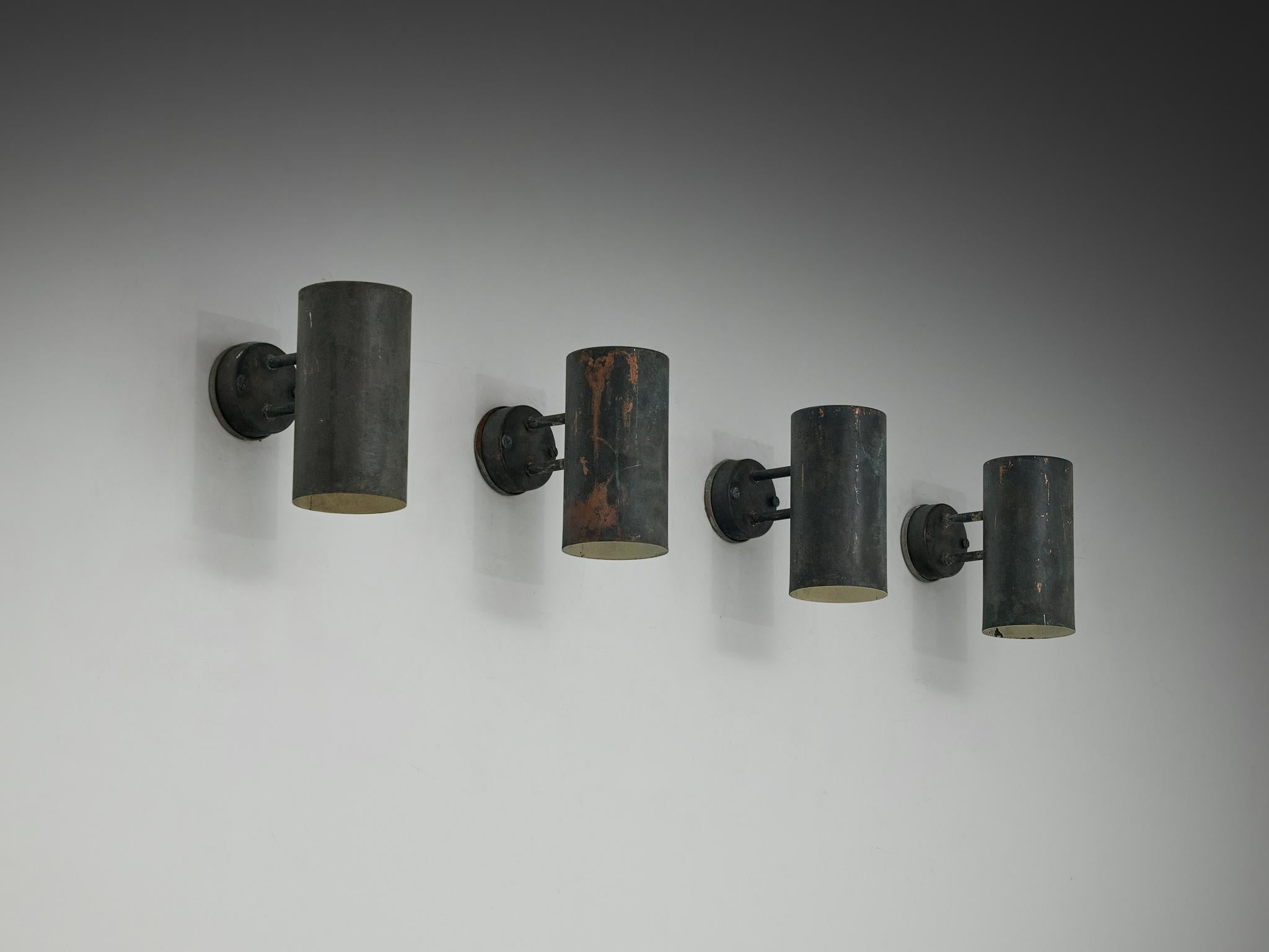 Hans-Agne Jakobsson ‘Rulle’ Wall Lights in Patinated Copper