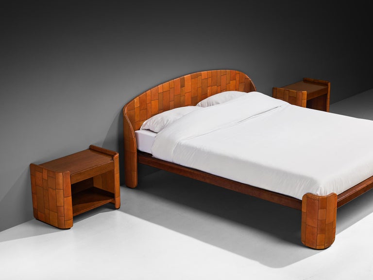 Tito Agnoli for Caleido/Poltrona Frau Bedroom Set in Patchwork Leather