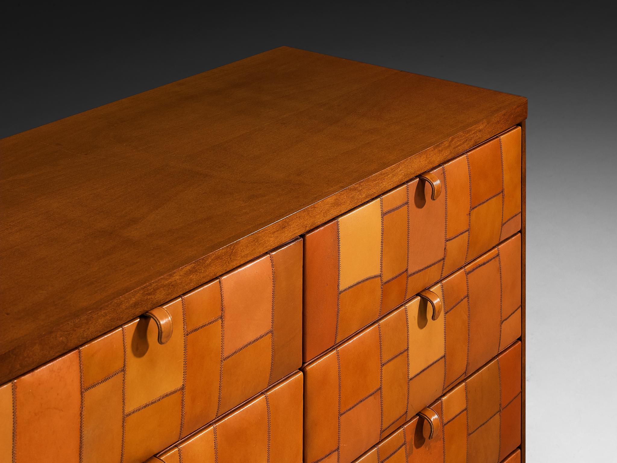 Tito Agnoli for Caleido/Poltrona Frau Chest of Drawers in Patchwork Leather