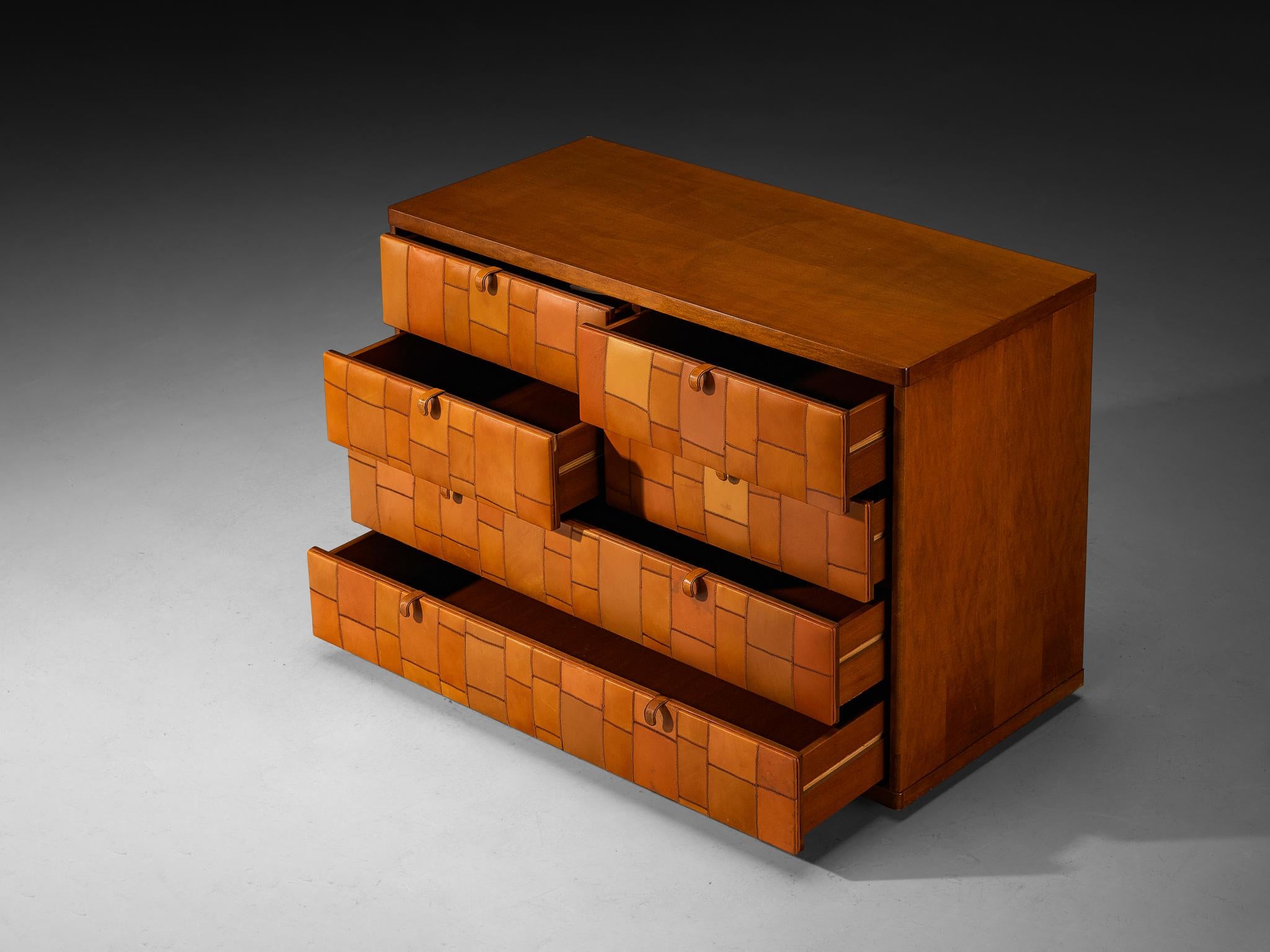 Tito Agnoli for Caleido/Poltrona Frau Chest of Drawers in Patchwork Leather