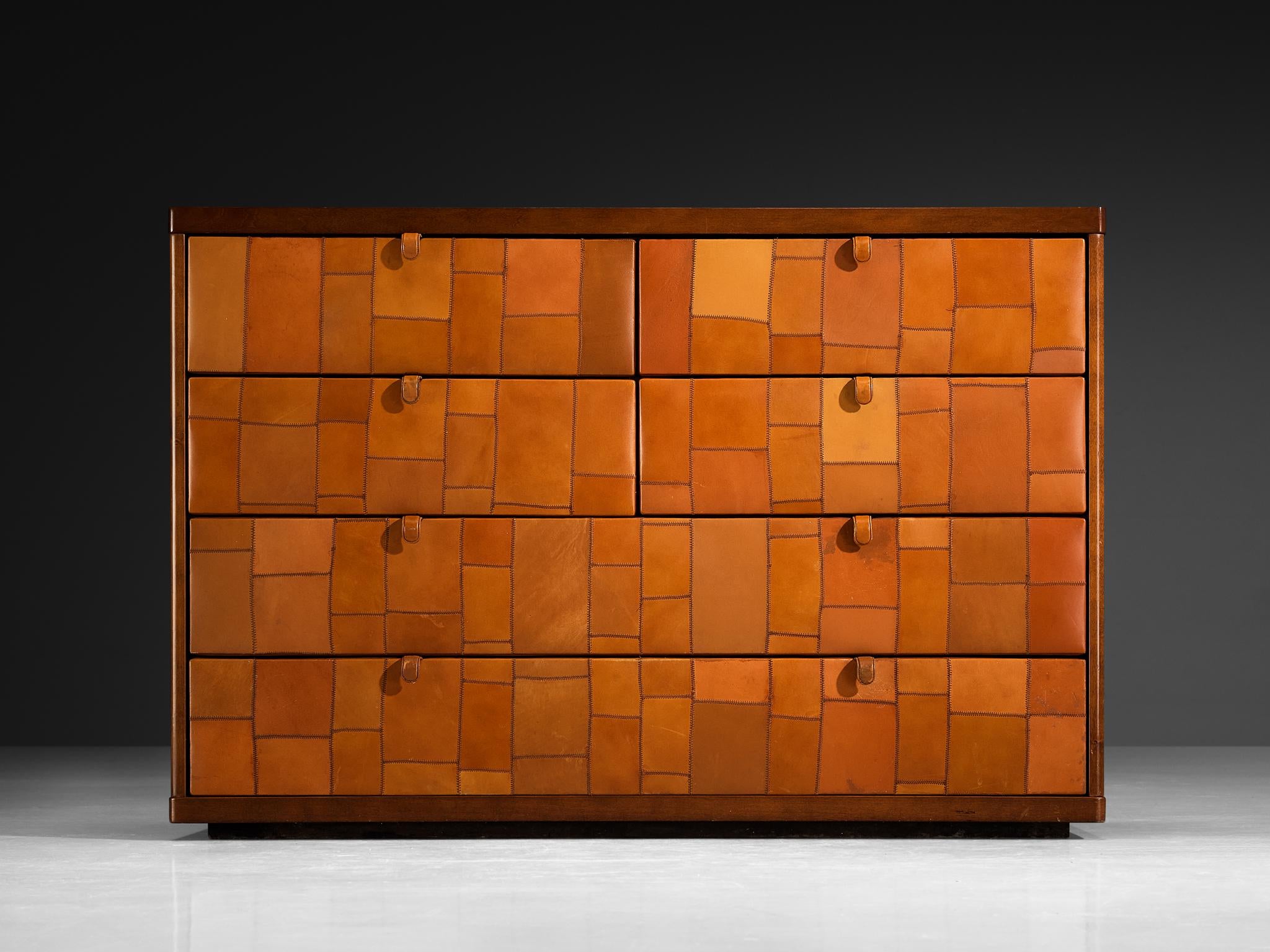 Tito Agnoli for Caleido/Poltrona Frau Chest of Drawers in Patchwork Leather