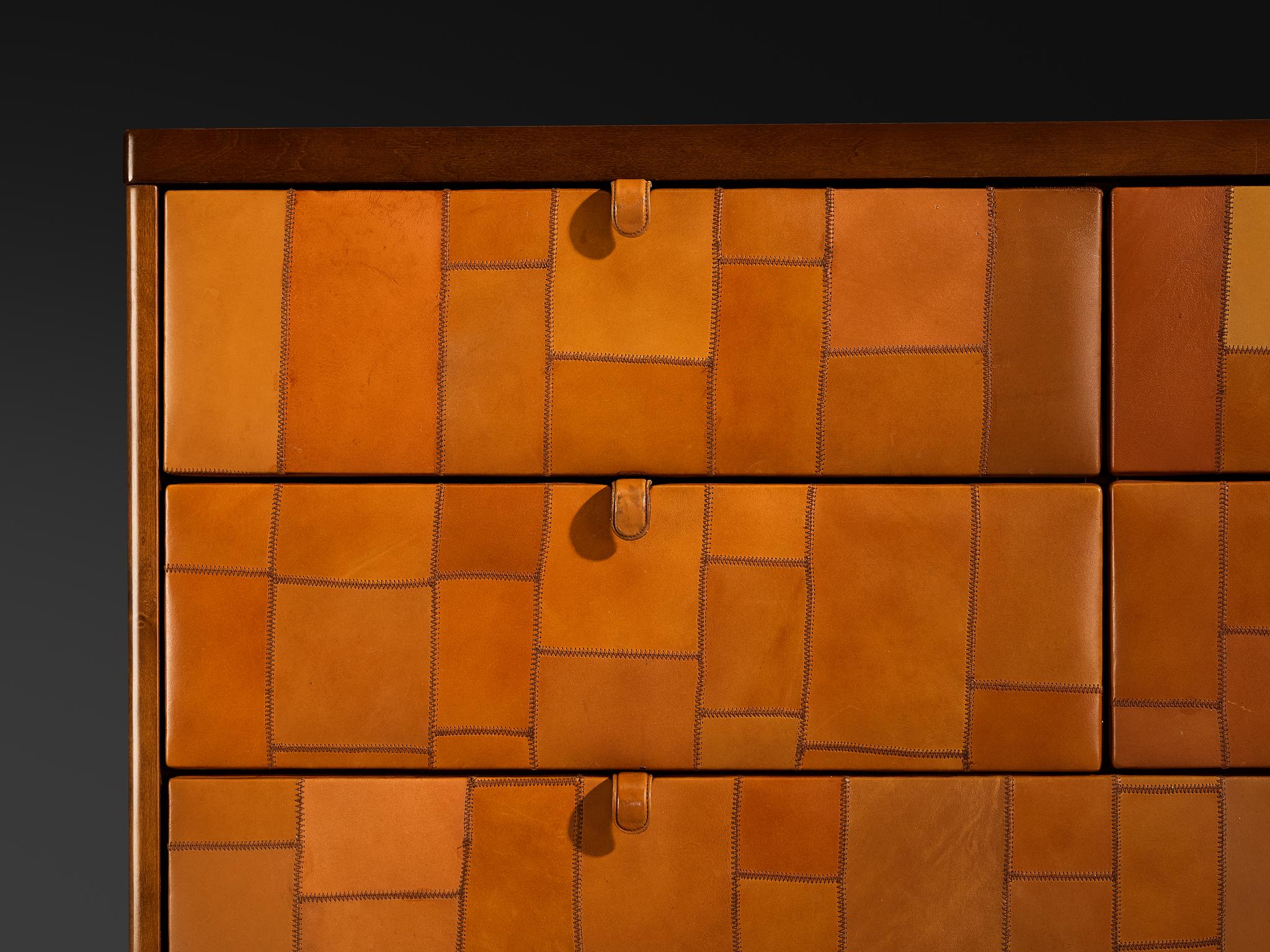 Tito Agnoli for Caleido/Poltrona Frau Chest of Drawers in Patchwork Leather