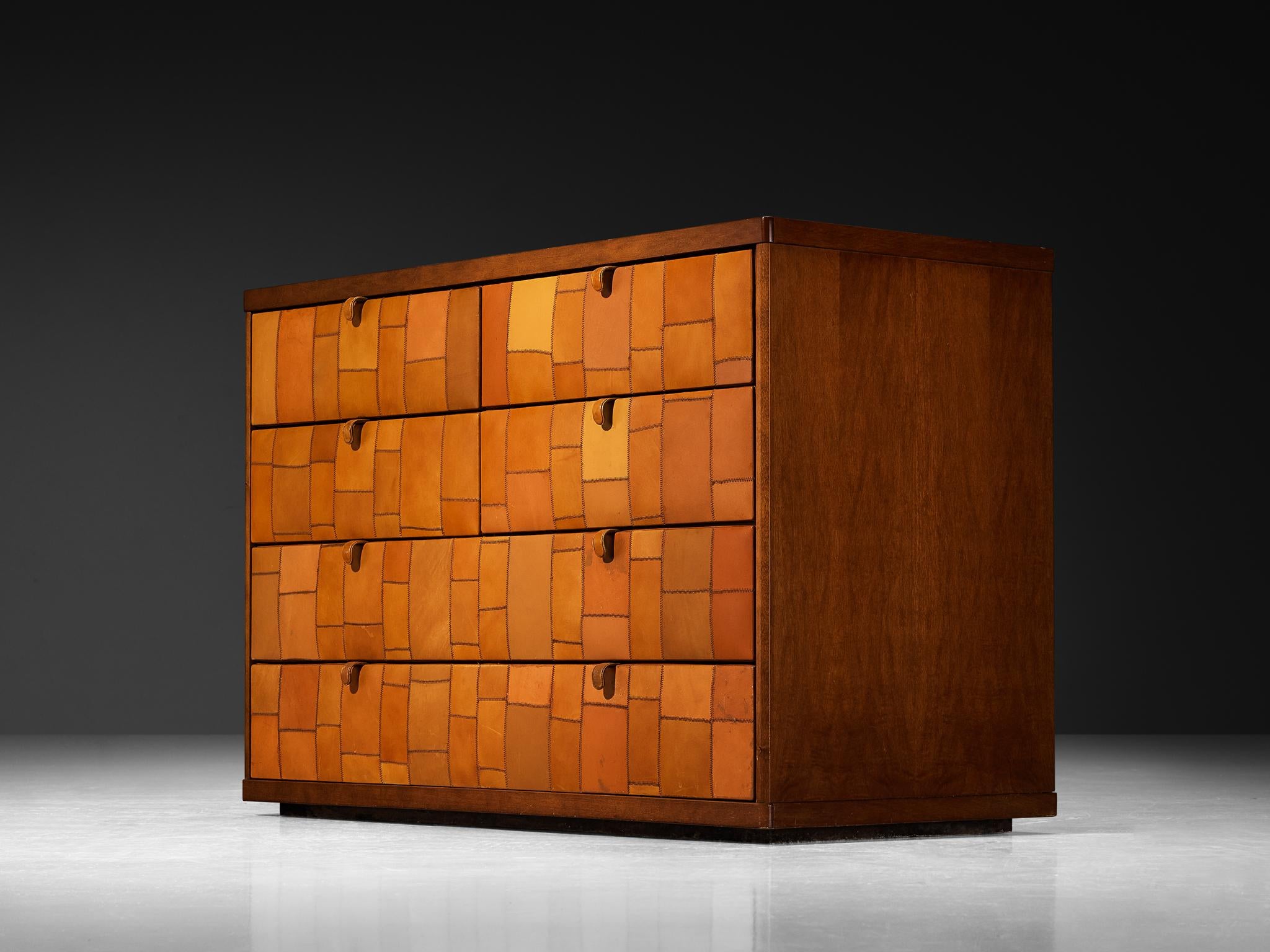 Tito Agnoli for Caleido/Poltrona Frau Chest of Drawers in Patchwork Leather