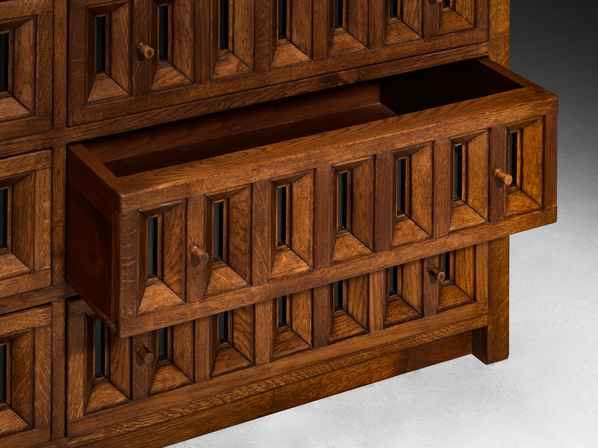 Giuseppe Rivadossi for Officina Rivadossi Chest of Drawers in Oak