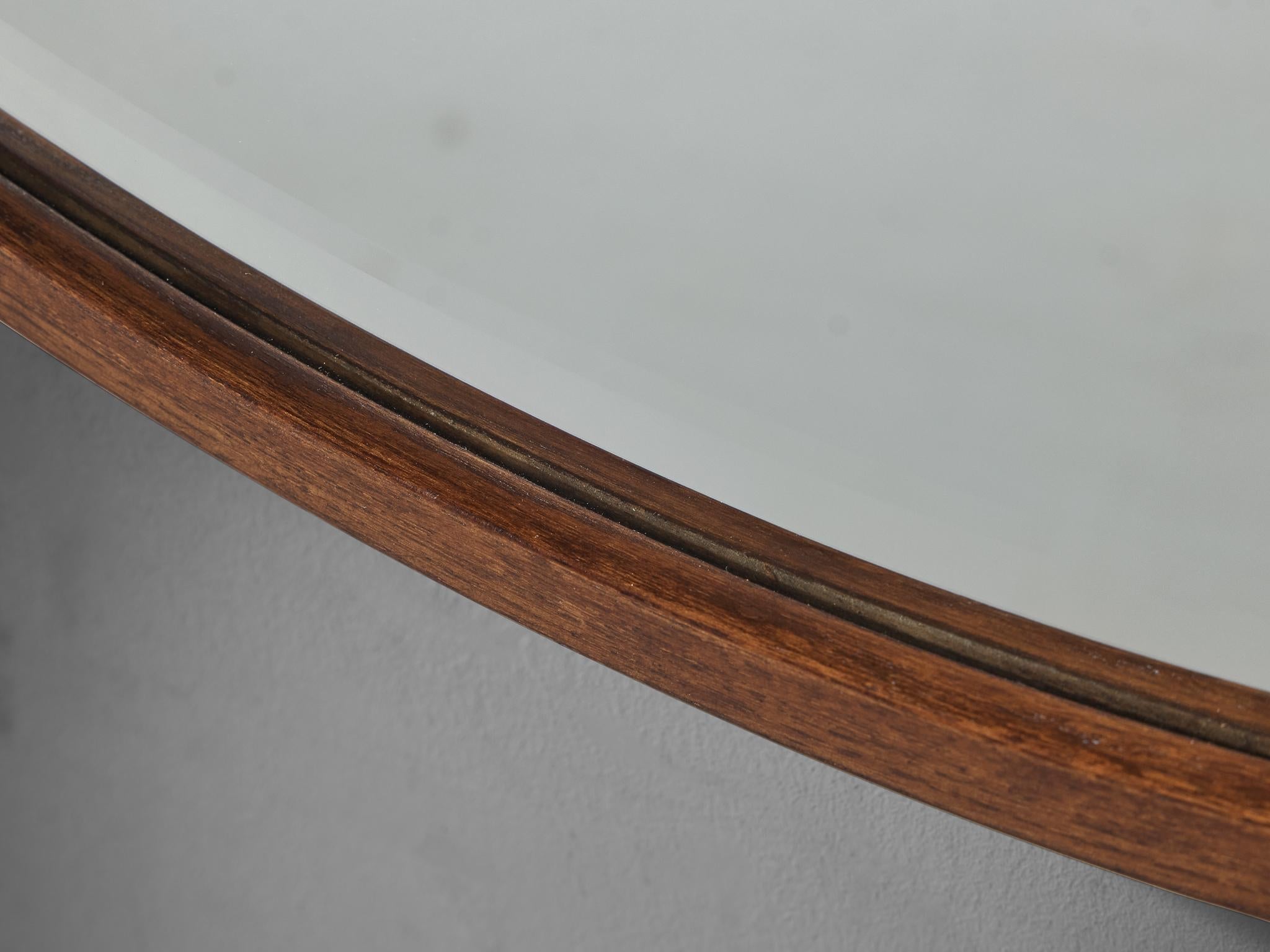 Giuseppe Rivadossi for Officina Rivadossi Round Mirror with Oak Frame