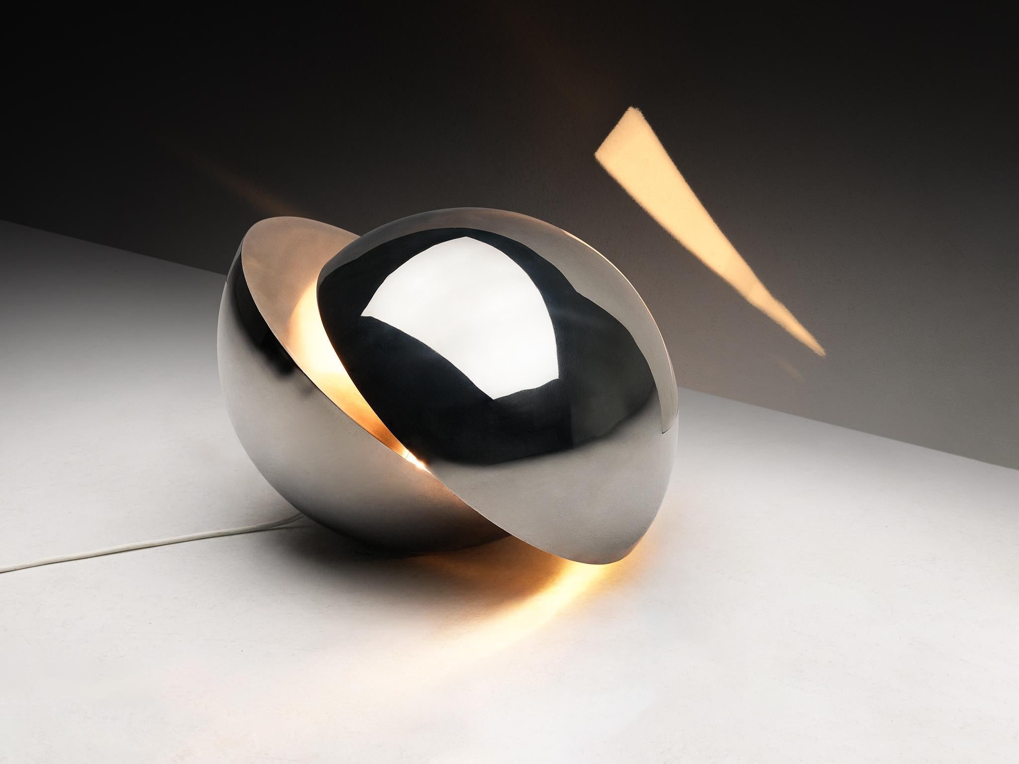 Gigi Capriolo for Complemento Idea 'Glob' Lamp in Stainless Steel