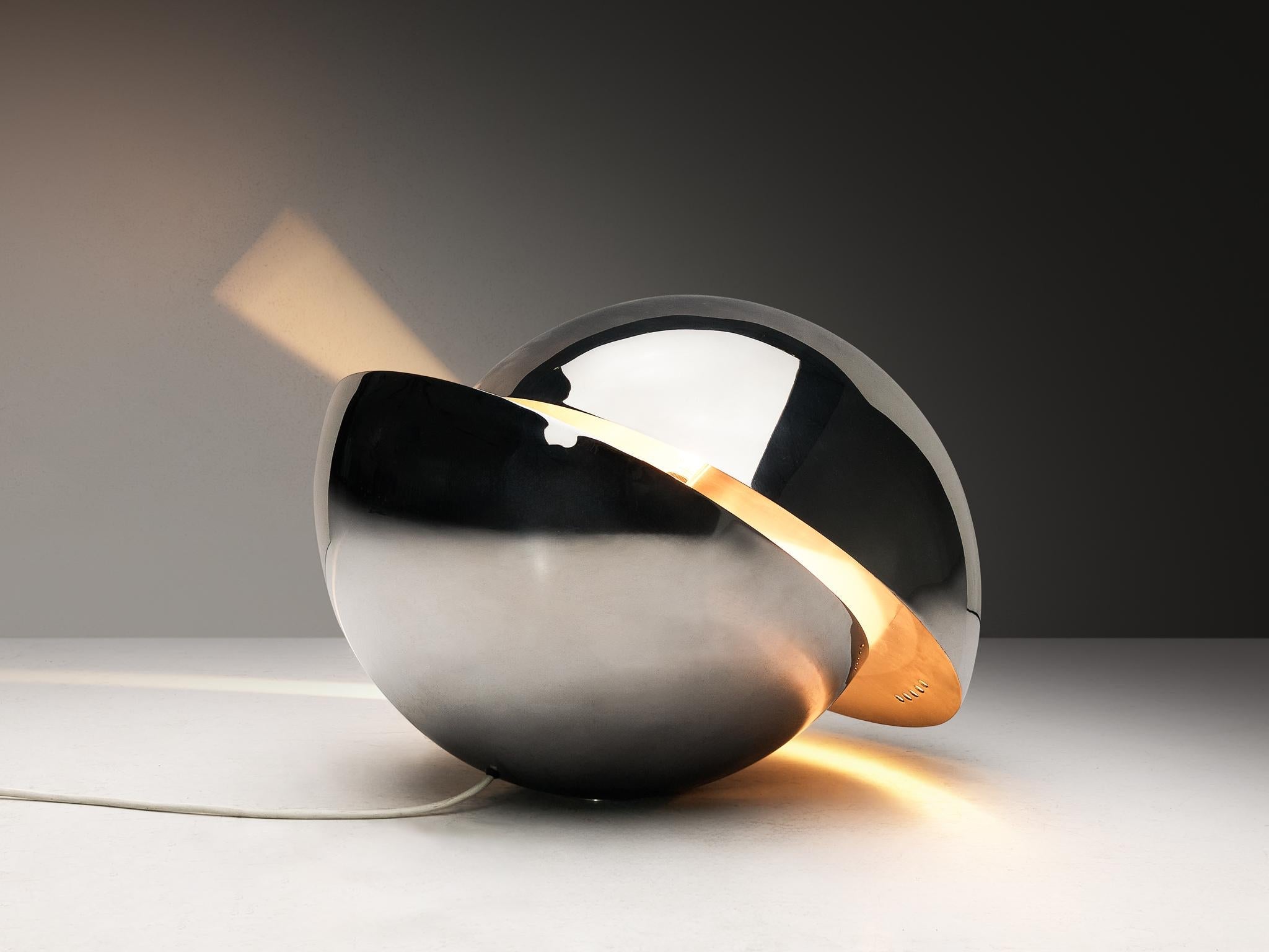 Gigi Capriolo for Complemento Idea 'Glob' Lamp in Stainless Steel