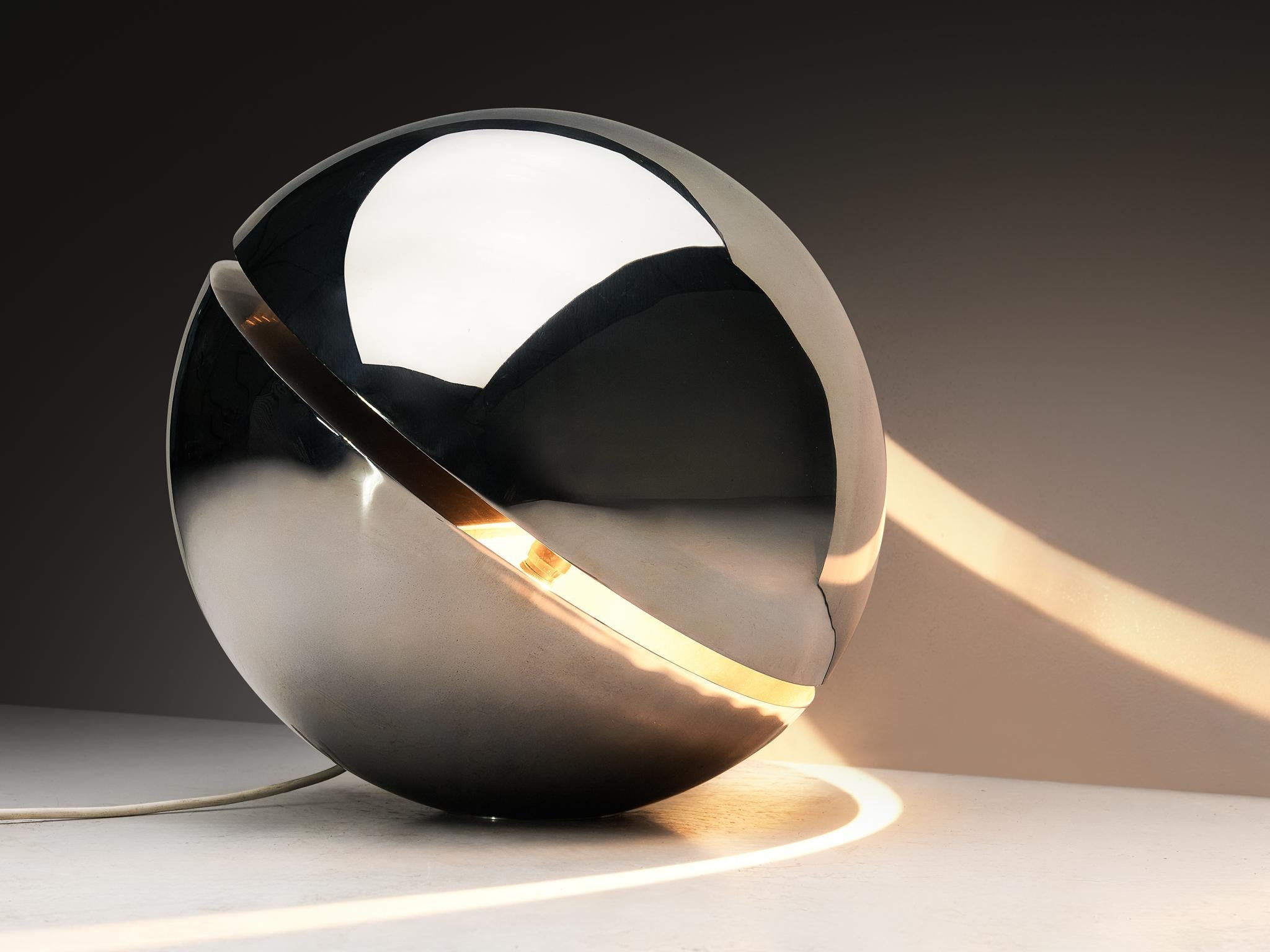 Gigi Capriolo for Complemento Idea 'Glob' Lamp in Stainless Steel