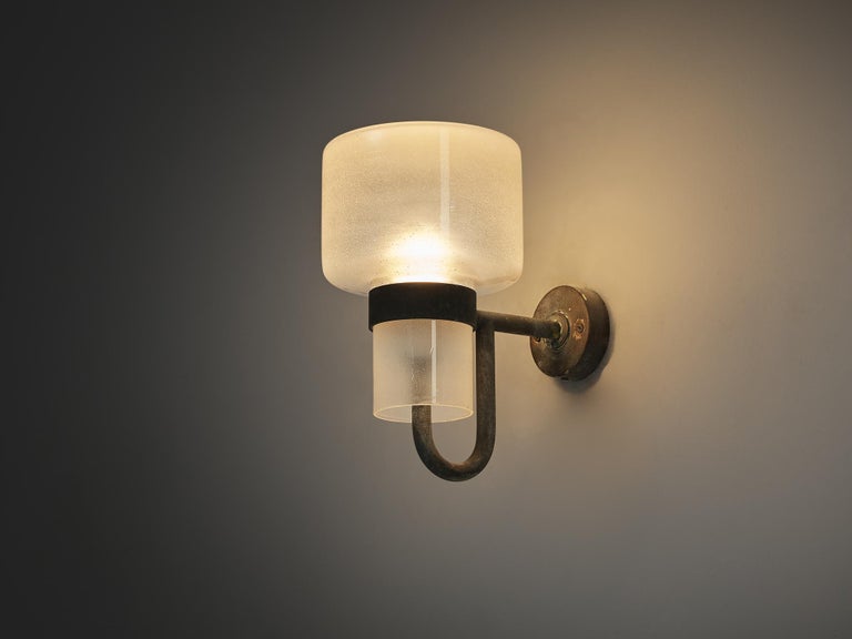 Hans-Agne Jakobsson 'V-138' Wall Light in Copper and Blown Glass