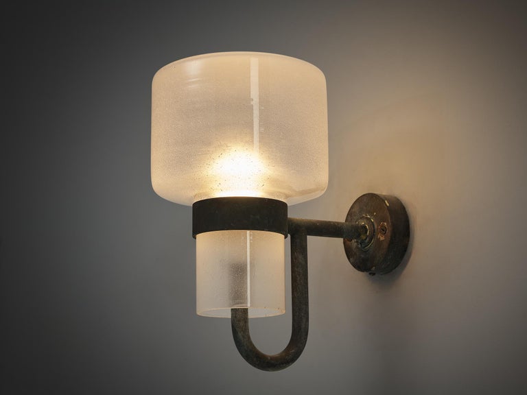 Hans-Agne Jakobsson 'V-138' Wall Light in Copper and Blown Glass