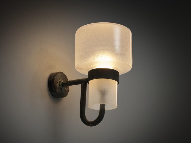 Hans-Agne Jakobsson 'V-138' Wall Light in Copper and Blown Glass