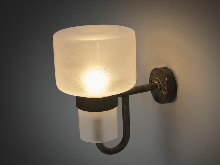 Hans-Agne Jakobsson 'V-138' Wall Light in Copper and Blown Glass