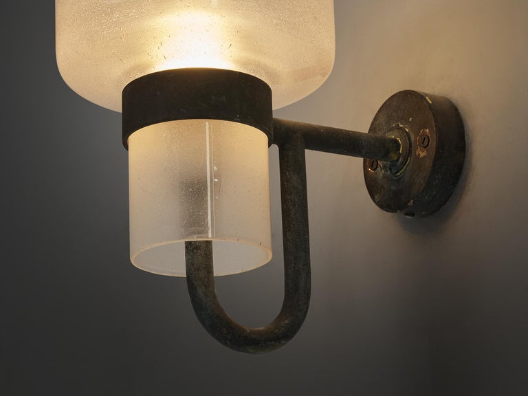 Hans-Agne Jakobsson 'V-138' Wall Light in Copper and Blown Glass