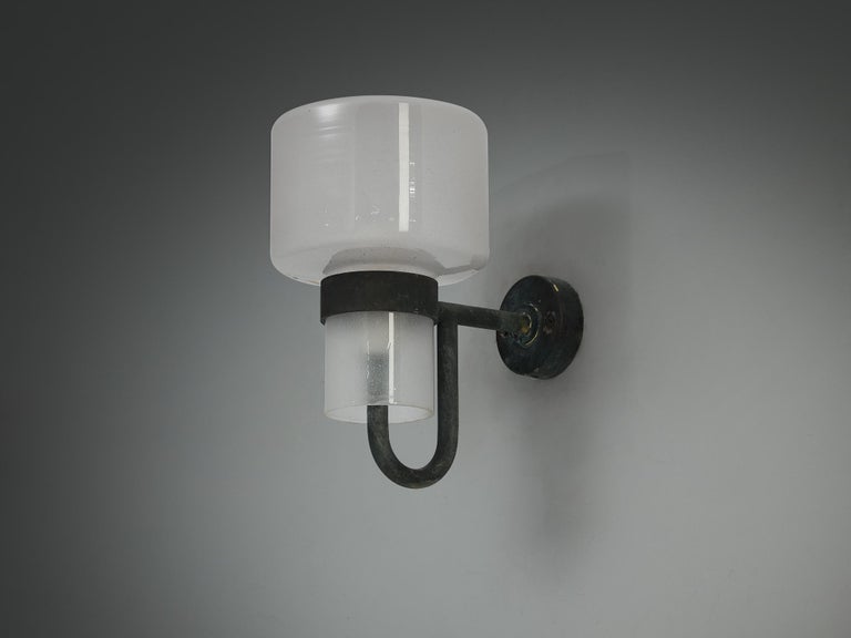 Hans-Agne Jakobsson 'V-138' Wall Light in Copper and Blown Glass