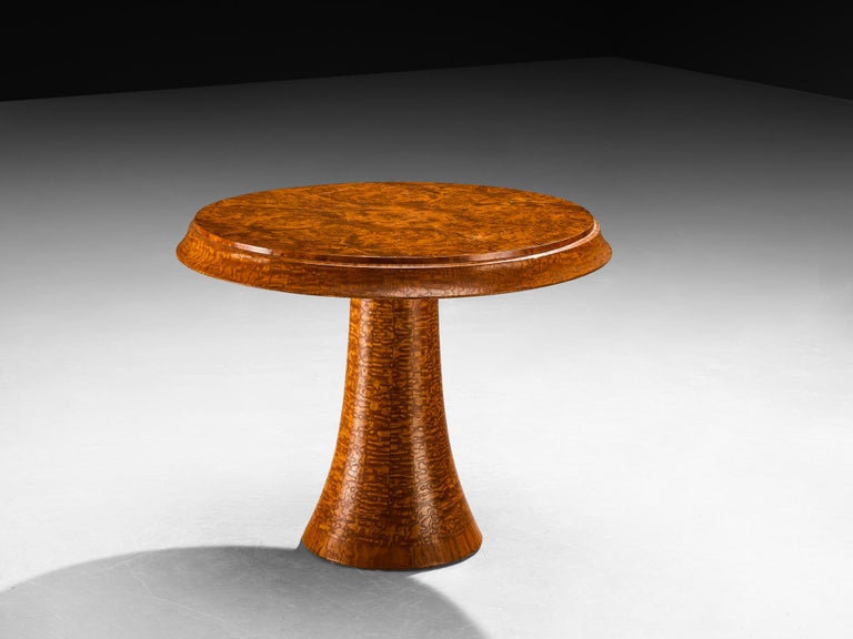 Art Deco Italian Side Table in Burl Wood